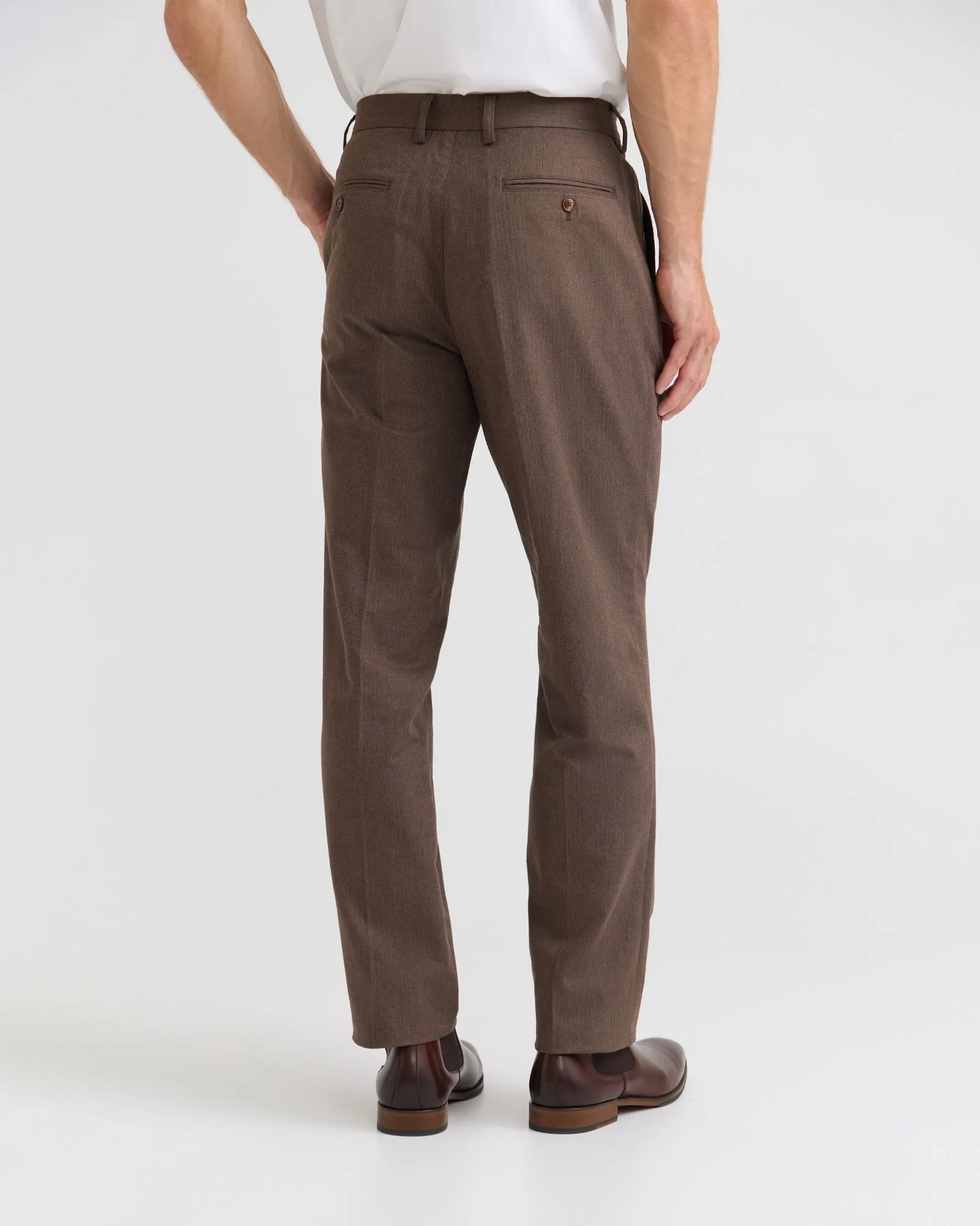 Marlo Herringbone Cotton Trousers - Image 10