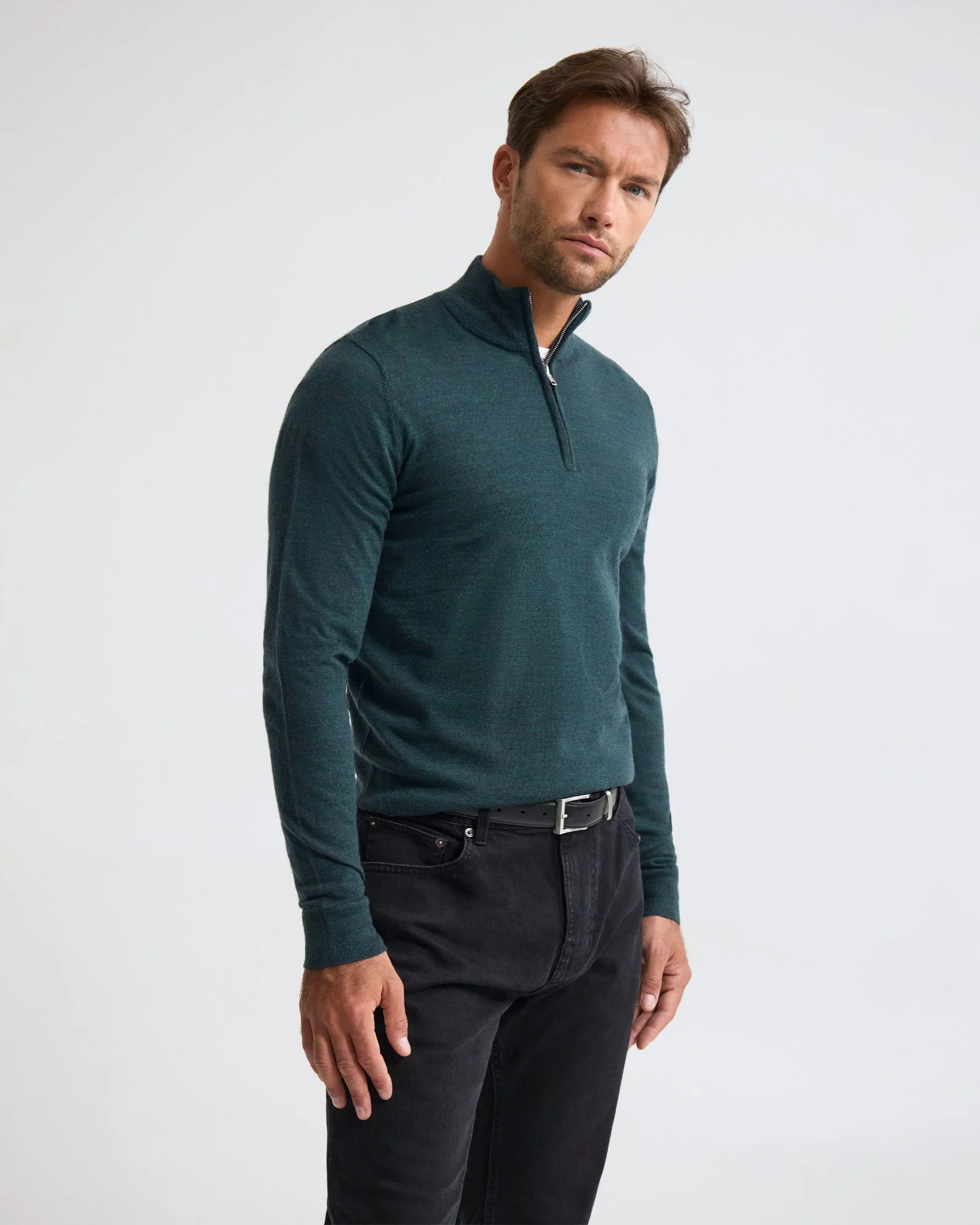Merino Zip-Neck Wool Pullover - Image 10