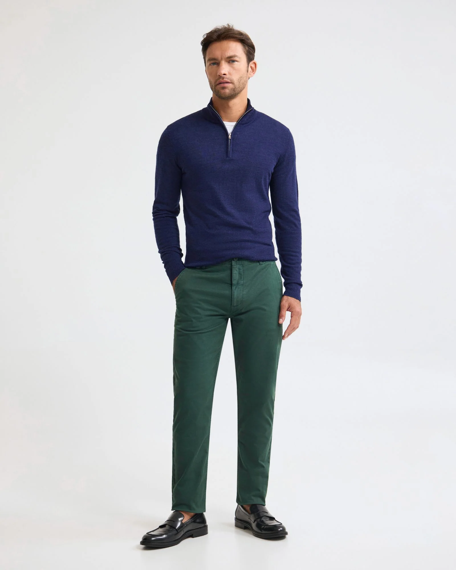 Merino Zip-Neck Wool Pullover - Image 2