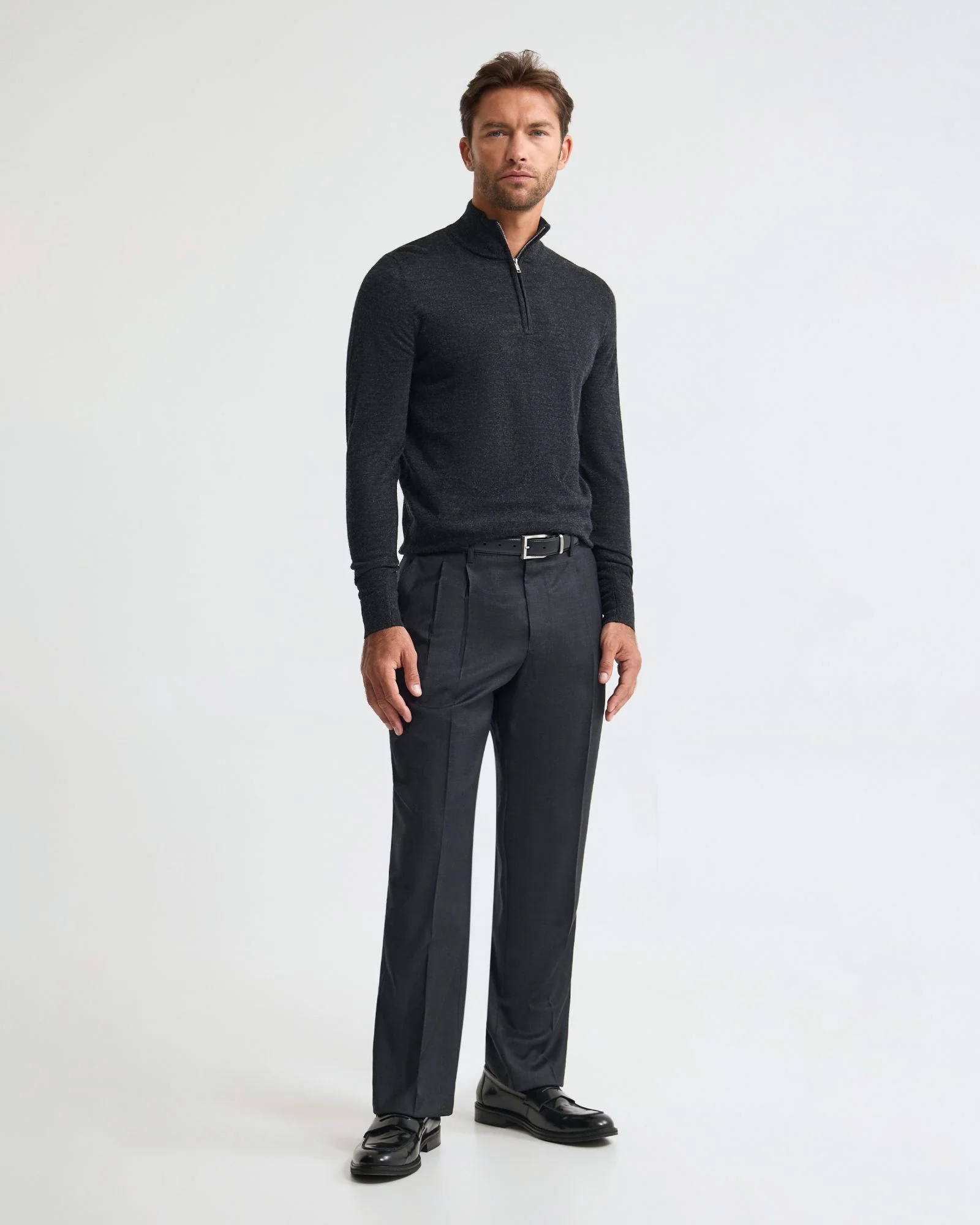 Merino Zip-Neck Wool Pullover - Image 36