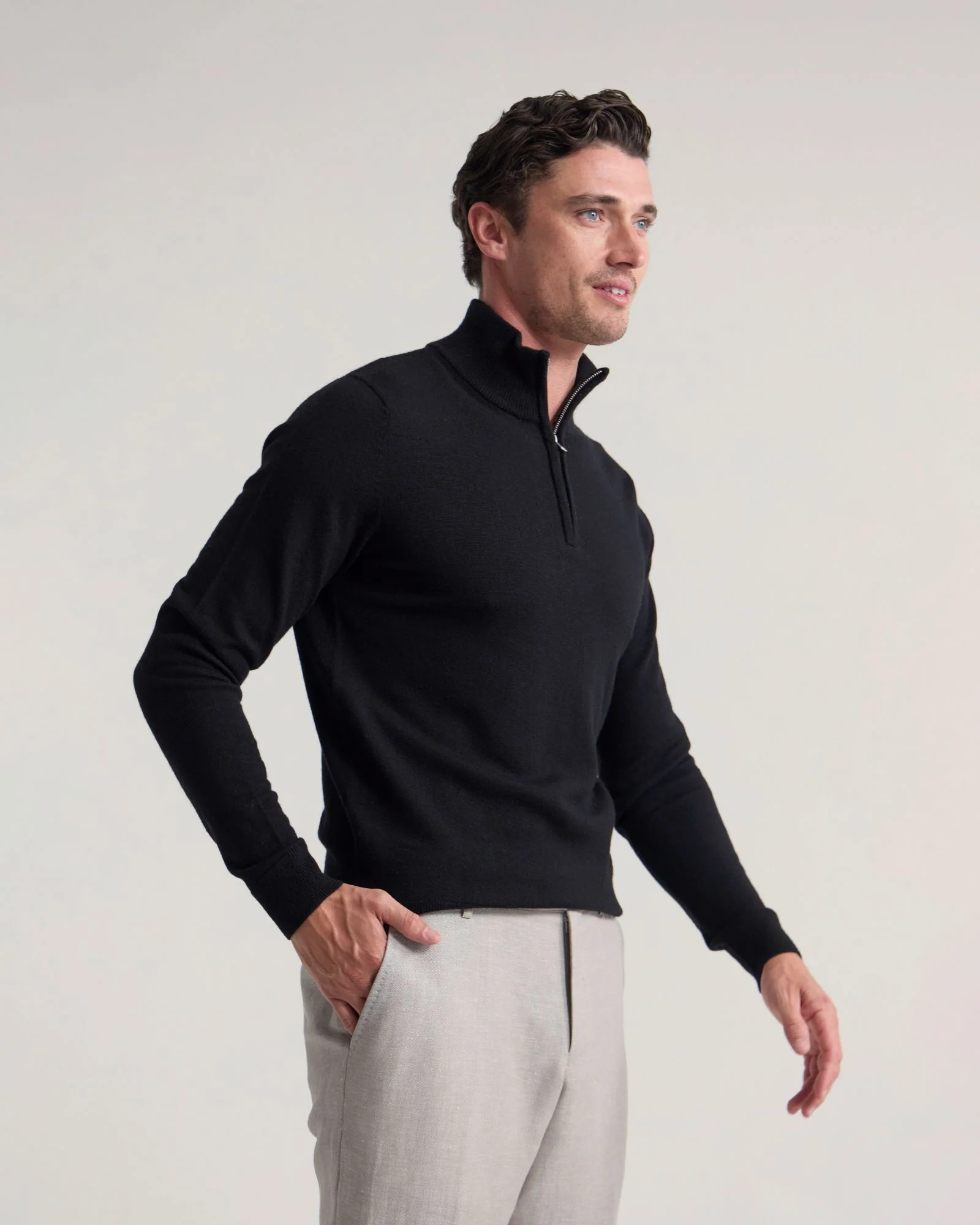 Merino Zip-Neck Wool Pullover - Image 39