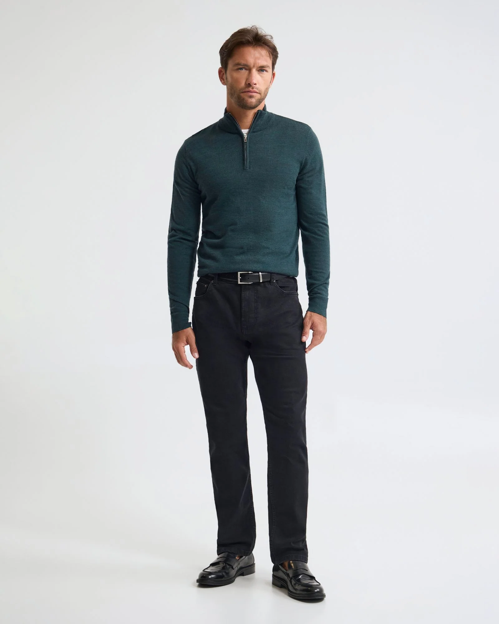 Merino Zip-Neck Wool Pullover - Image 9