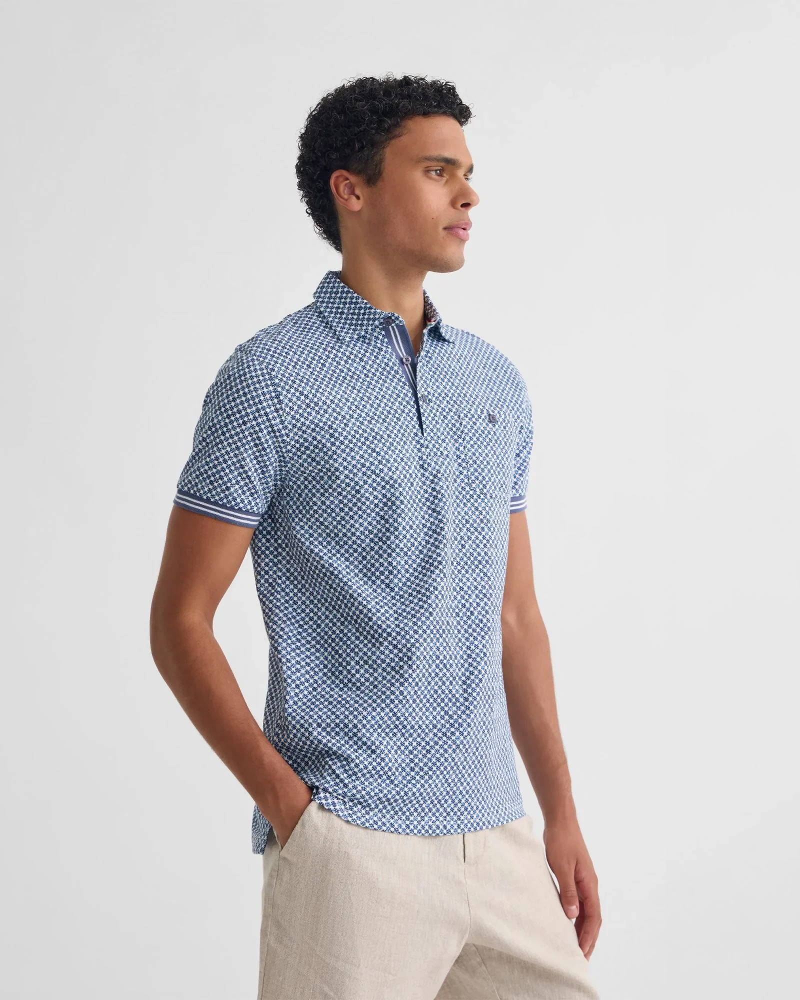 Milo Printed Jersey Polo With Pocket - Image 3