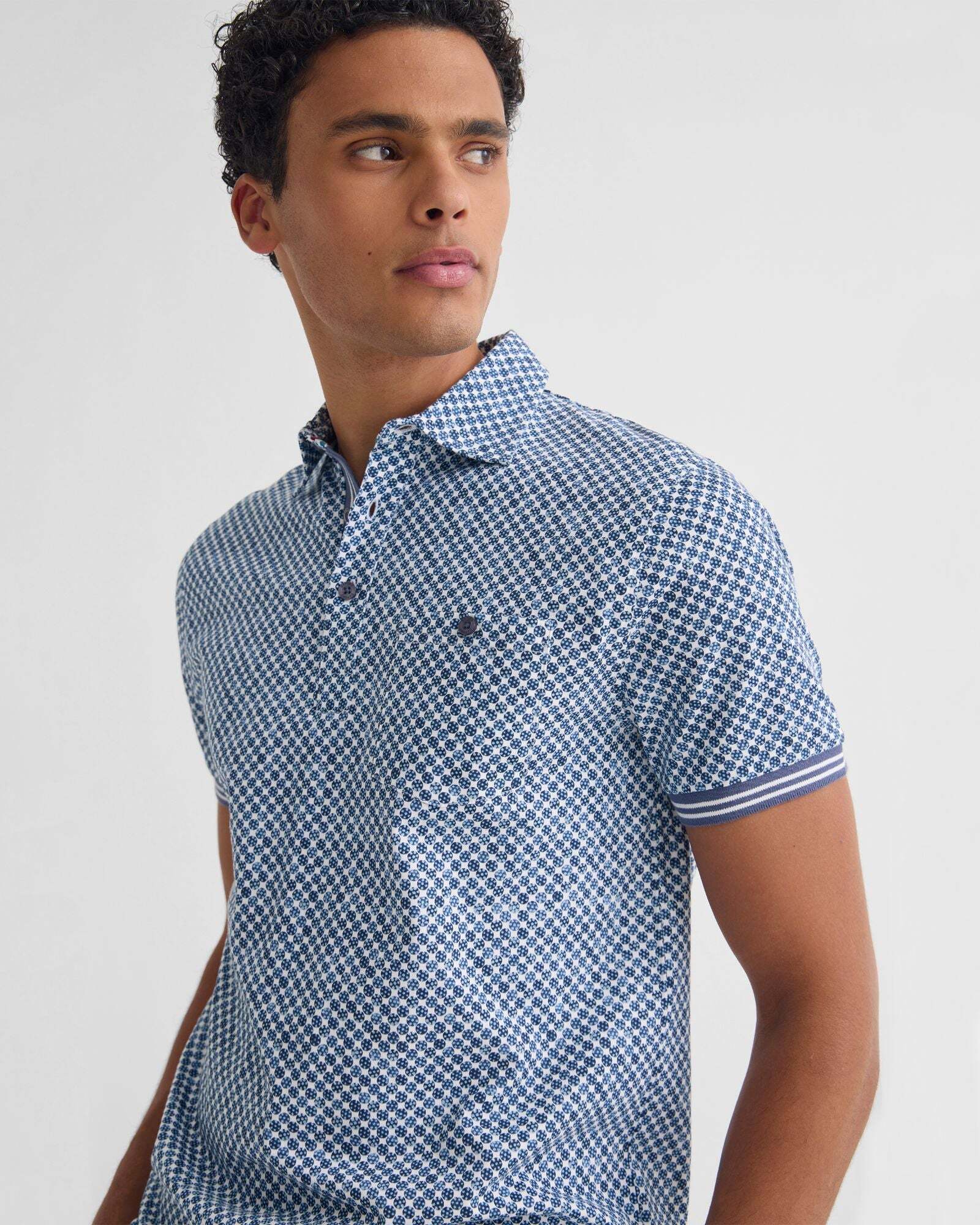 Milo Printed Jersey Polo With Pocket - Image 5