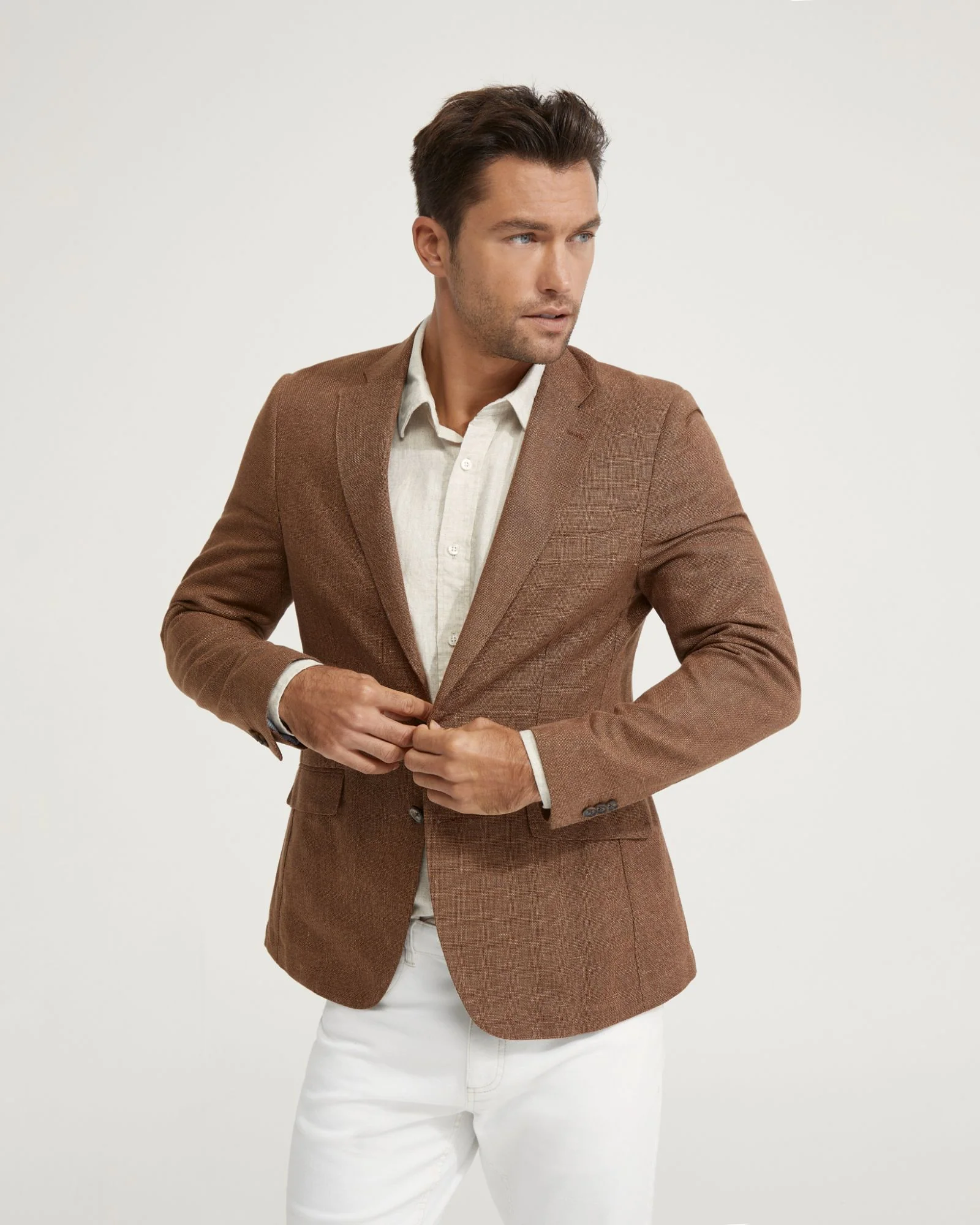 Milton Half Lined Linen Cotton Blzr - Image 8