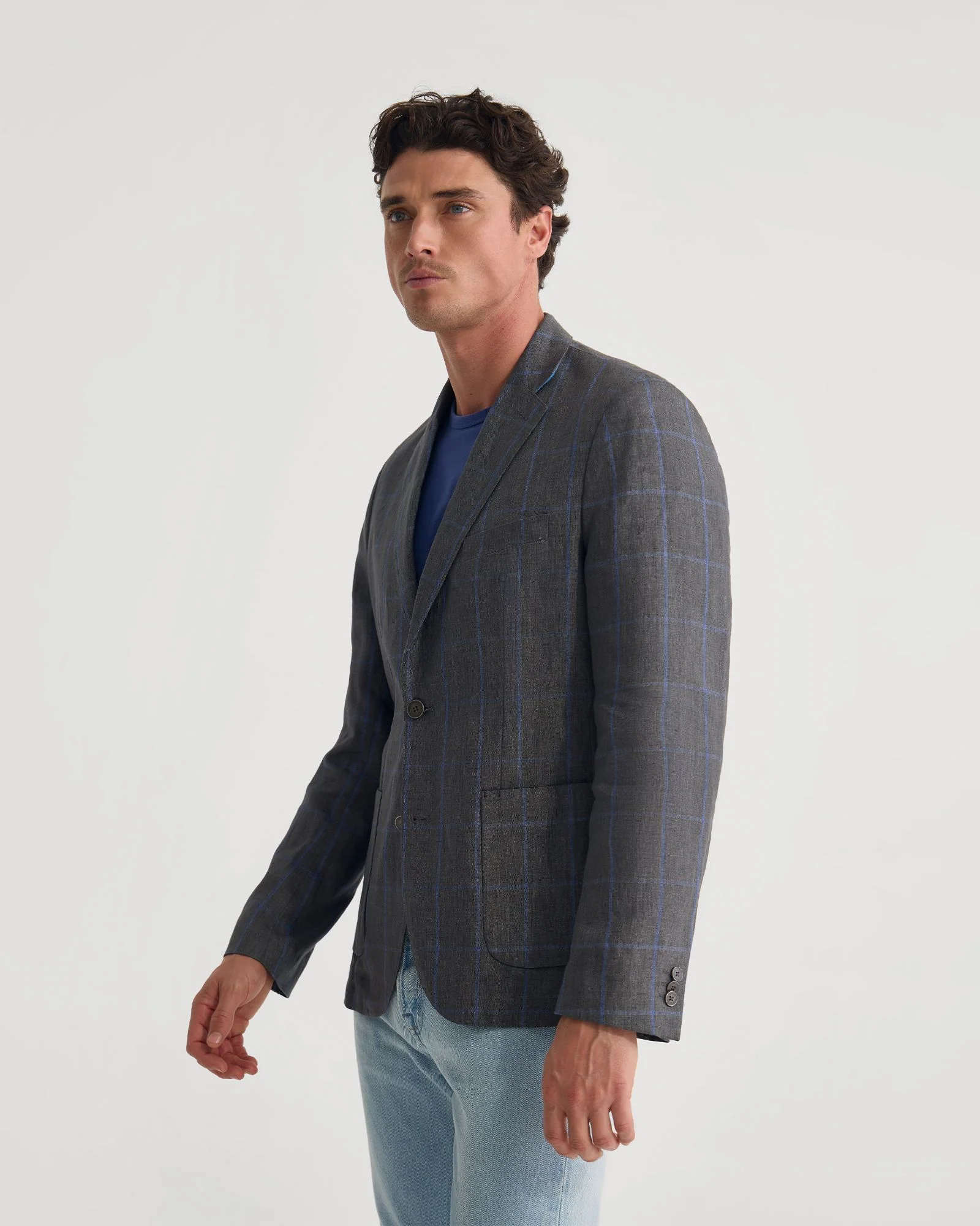 Milton Linen Check Blazer - Image 2