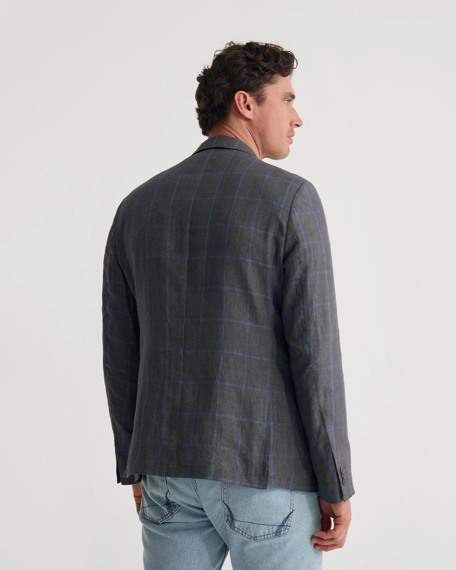 Milton Linen Check Blazer - Image 3
