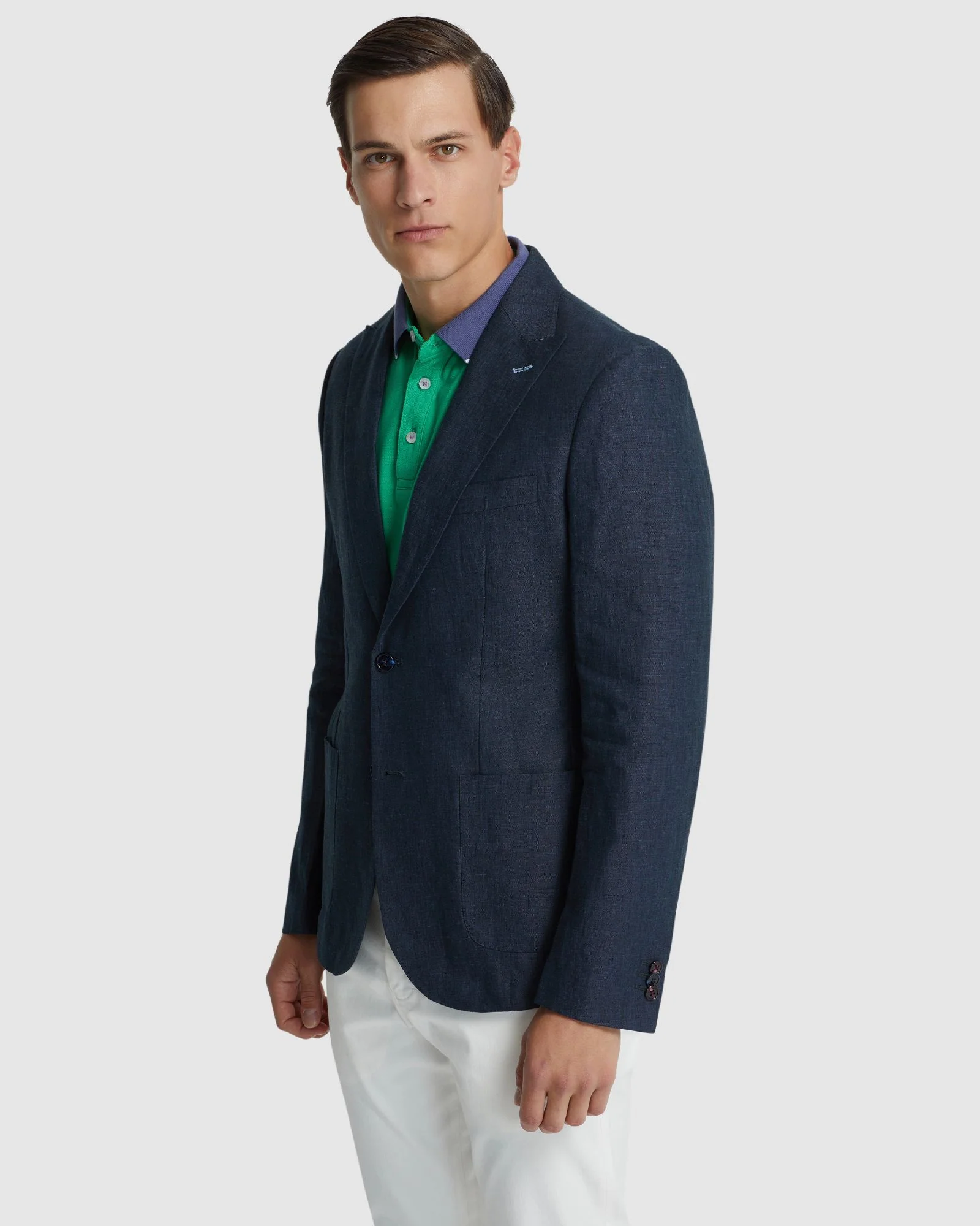 Milton Linen Blazer With Peak Lapel - Image 2