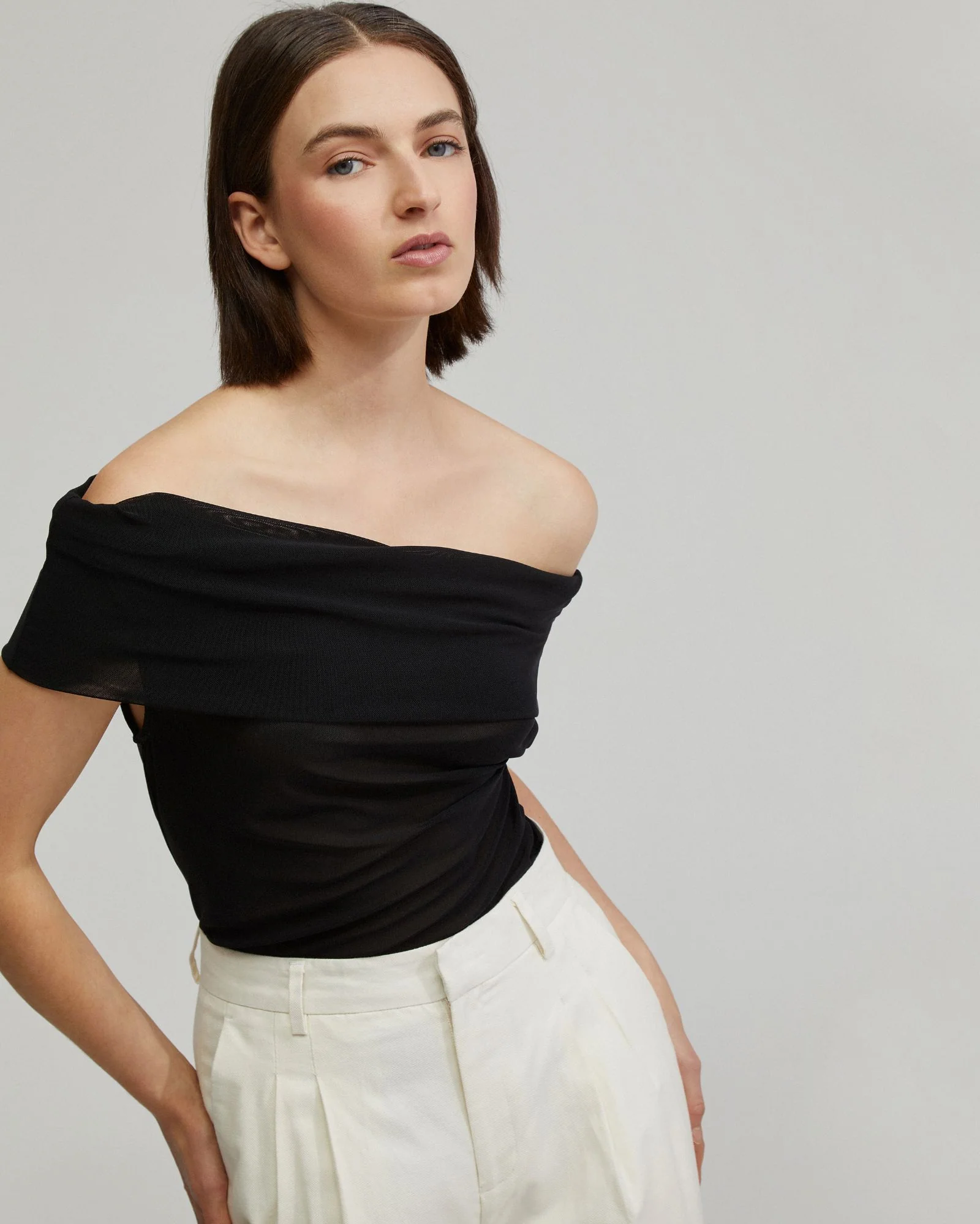 Nia Mesh Off-Shoulder Top - Image 19