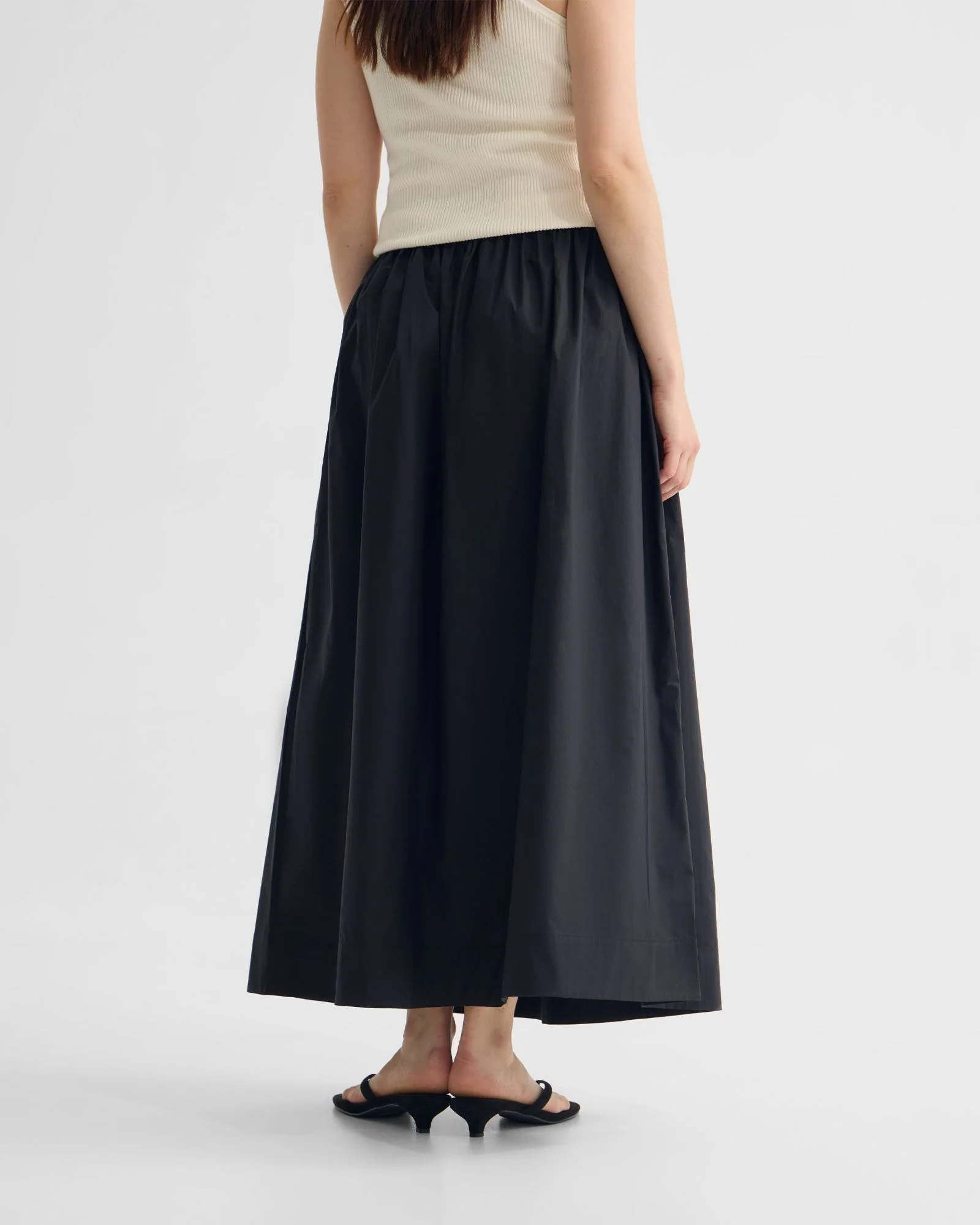 Olive Cotton Maxi Skirt - Image 3