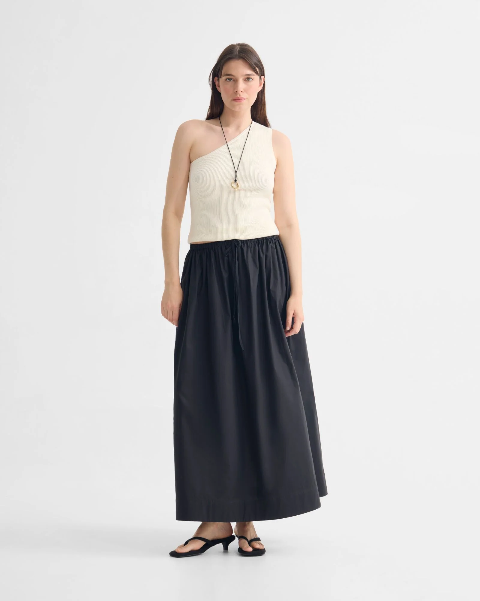 Olive Cotton Maxi Skirt - Image 5