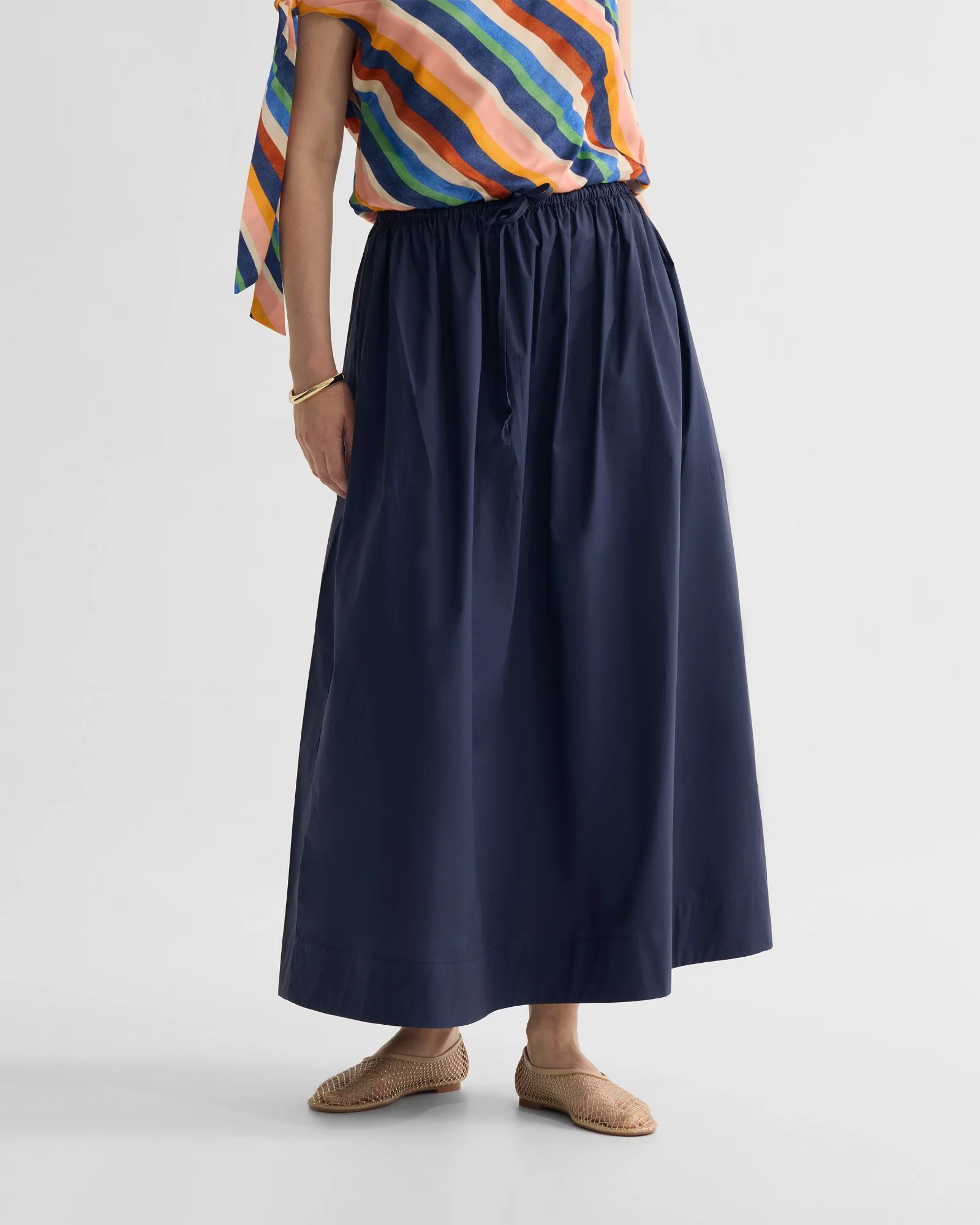 Olive Cotton Maxi Skirt - Image 8