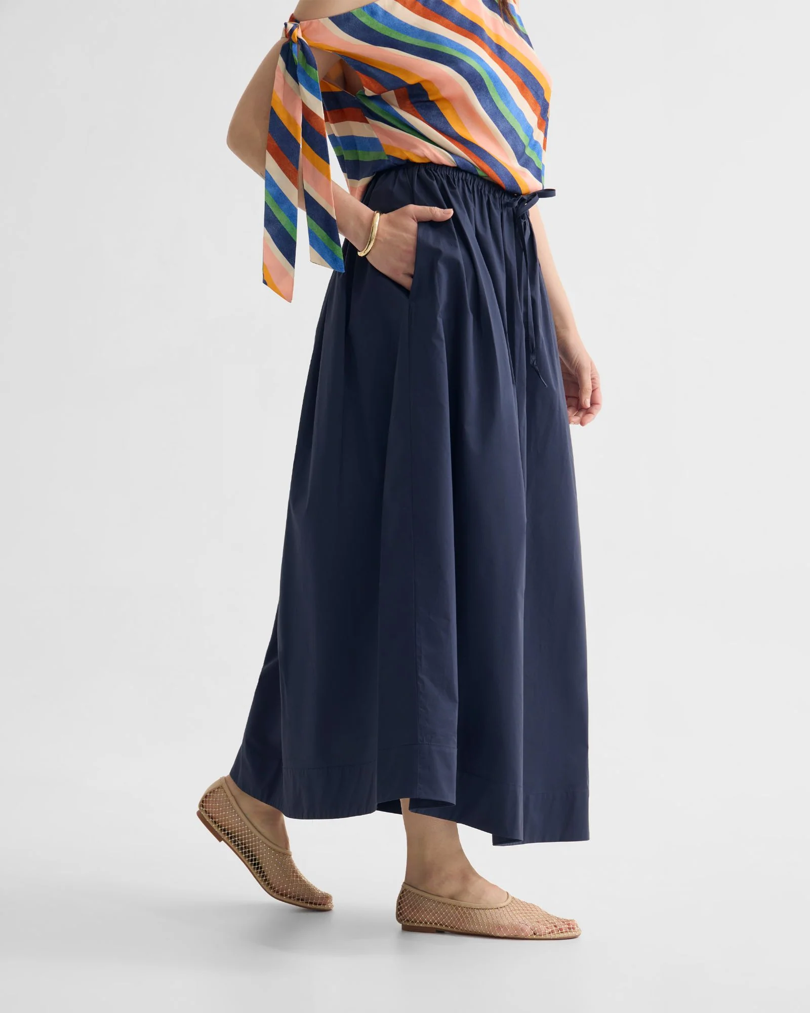 Olive Cotton Maxi Skirt - Image 9