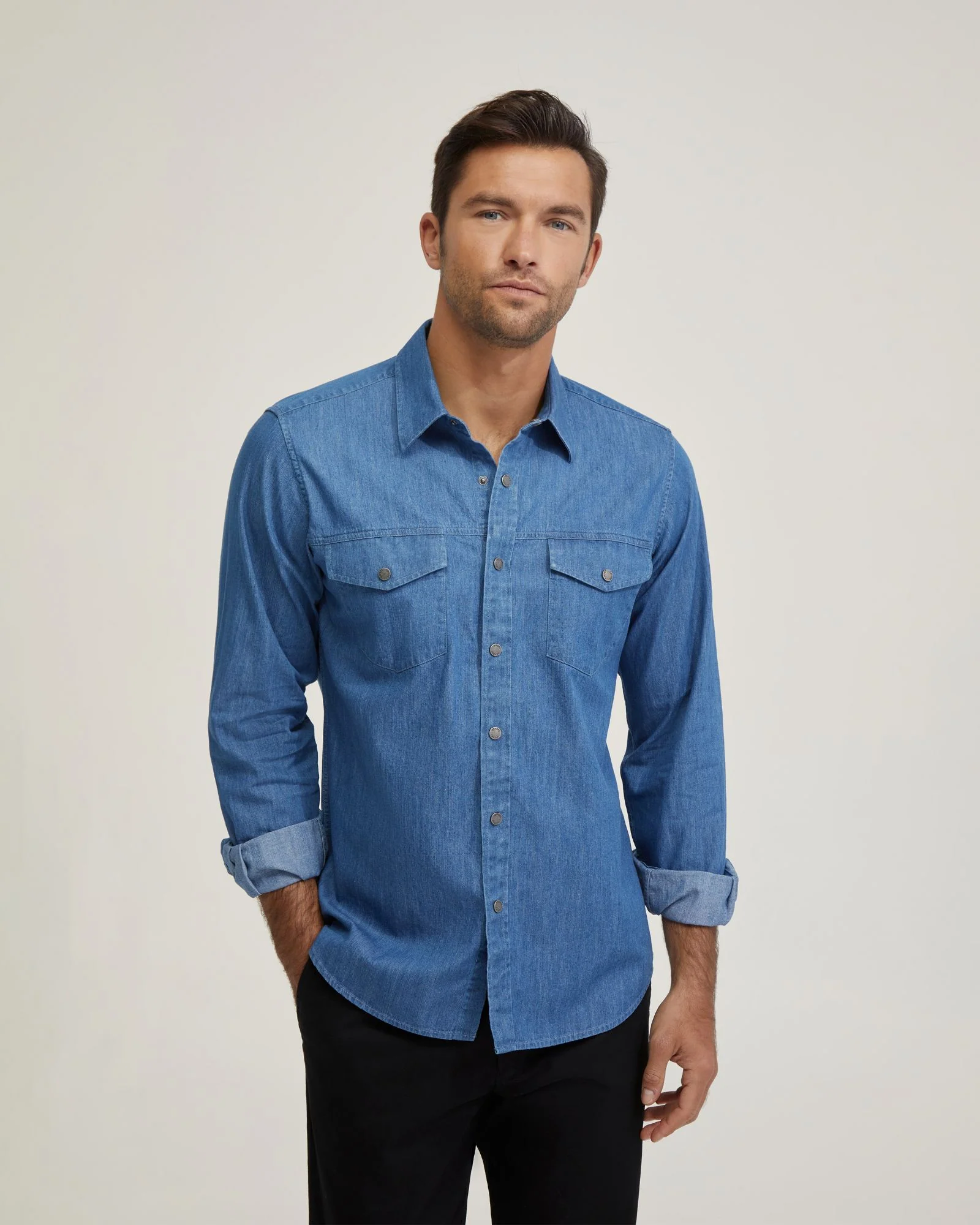 Regular Fit Denim Shirt - Image 5