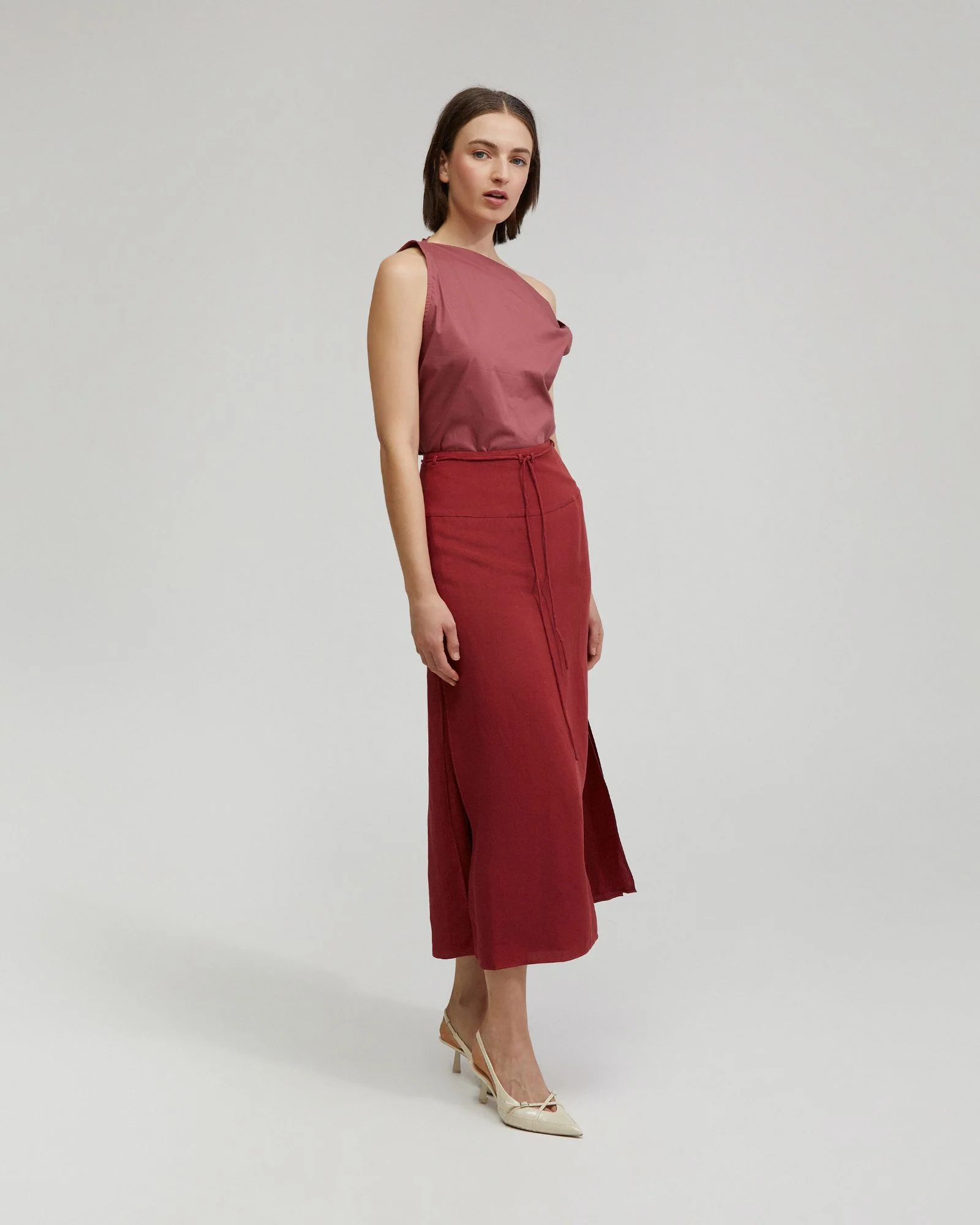 Rose Linen Blend Skirt - Image 12