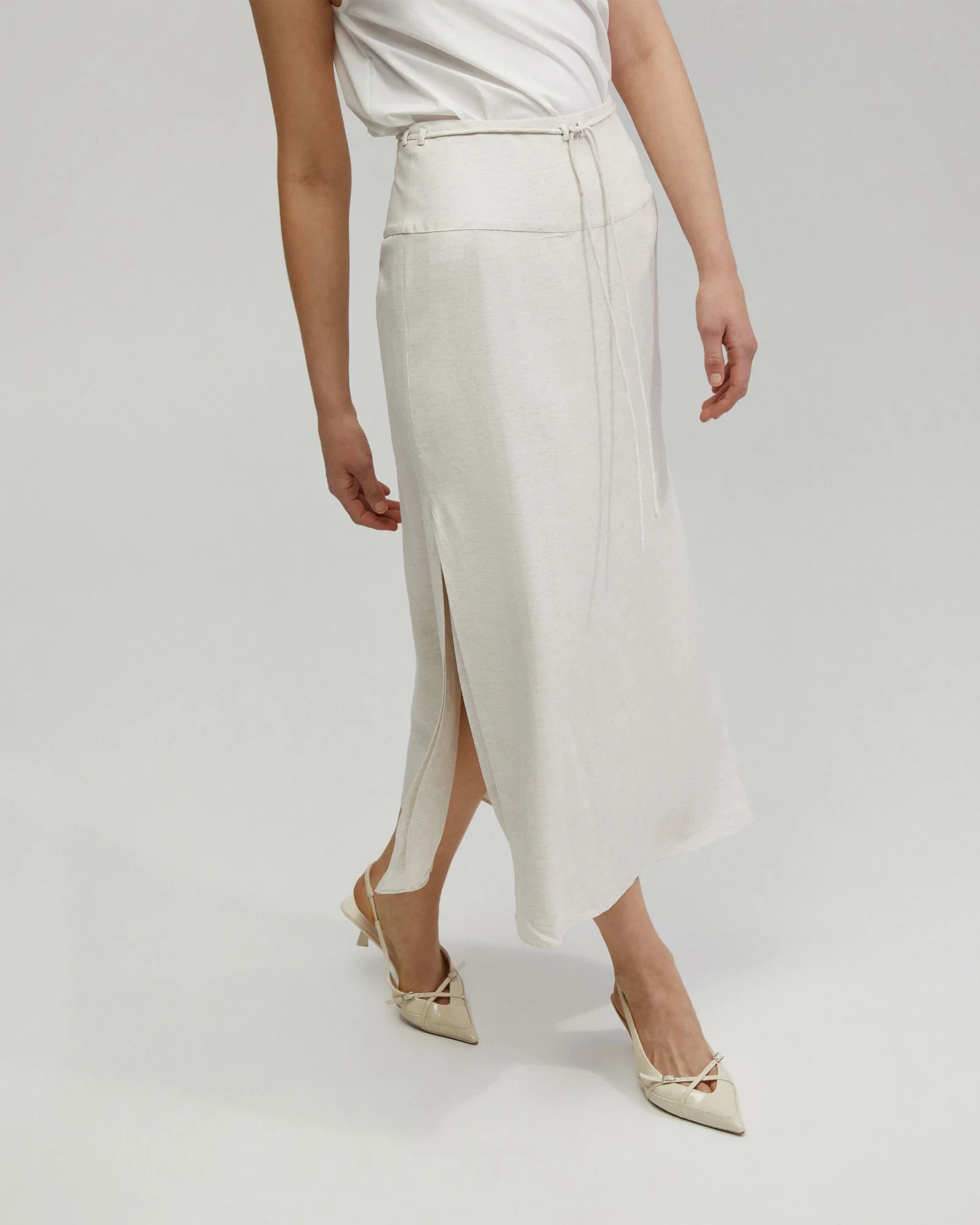 Rose Linen Blend Skirt - Image 17