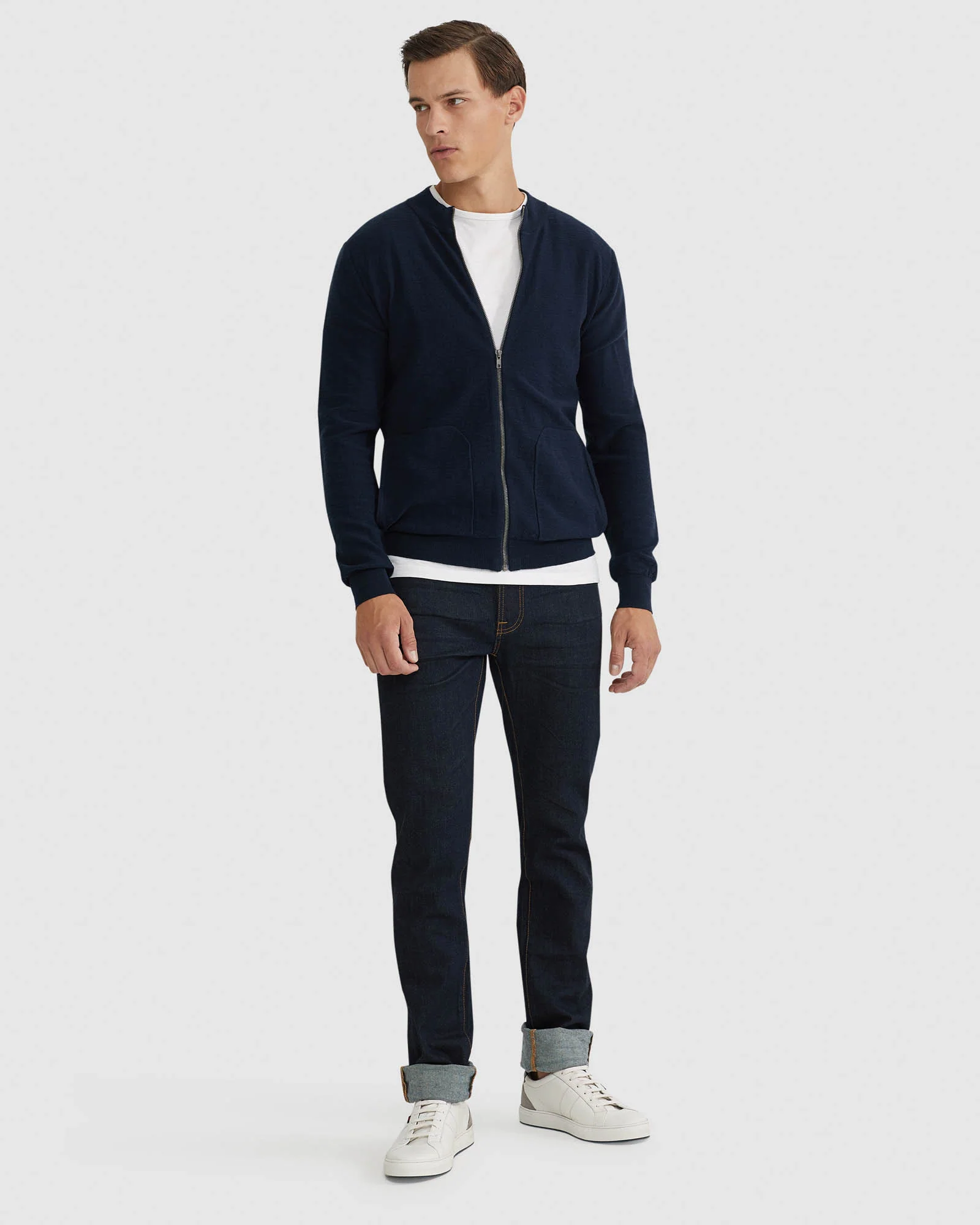 Ryan Cotton Blend Knit Zip Top