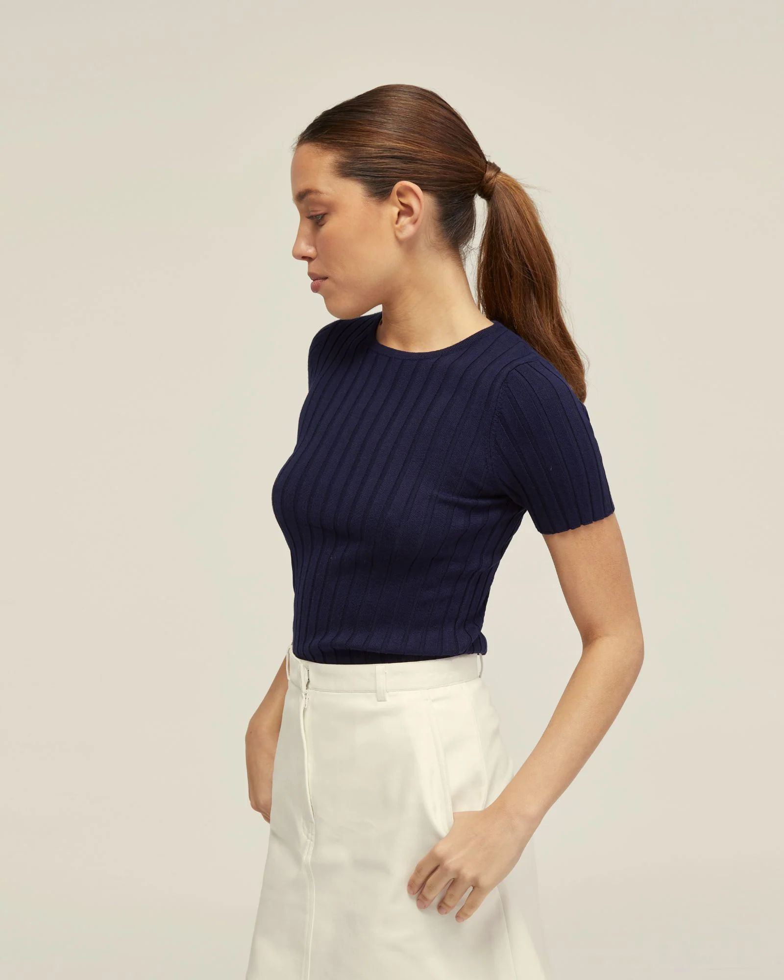 Sasha Crew Neck Rib Knit - Image 2