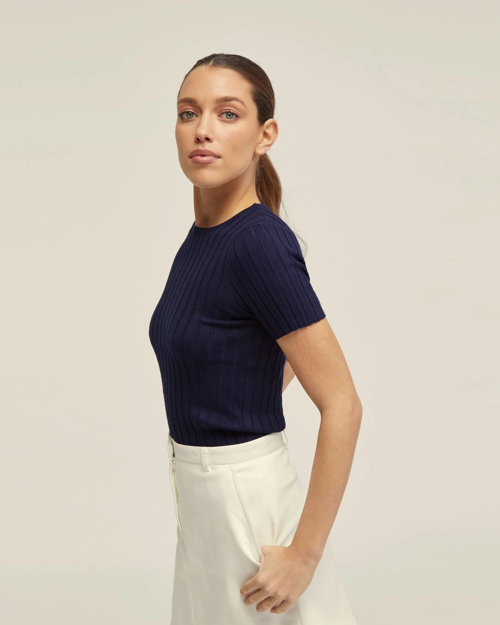 Sasha Crew Neck Rib Knit - Image 4