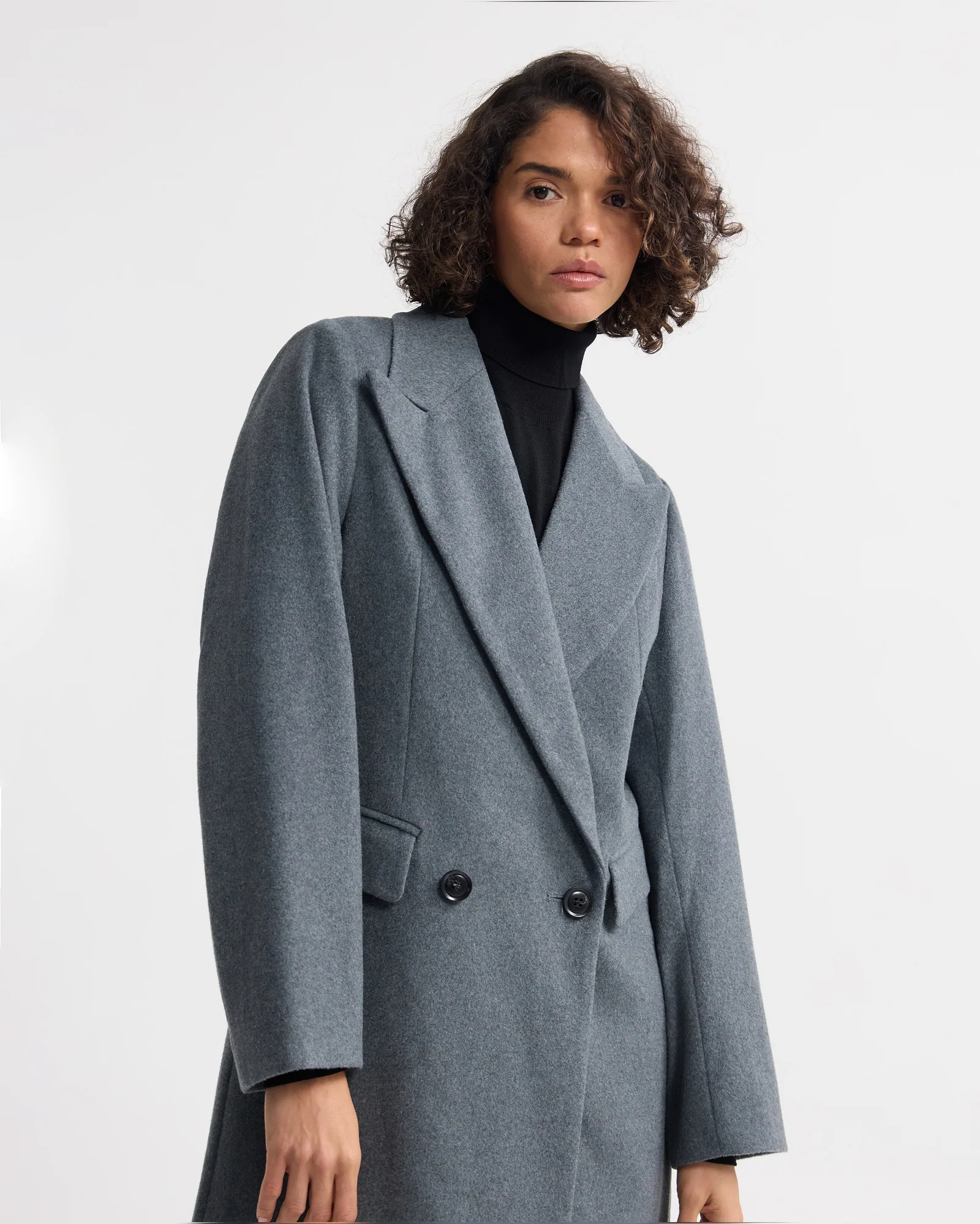 Saskia Double Breasted Wool Rich Coat - Image 11