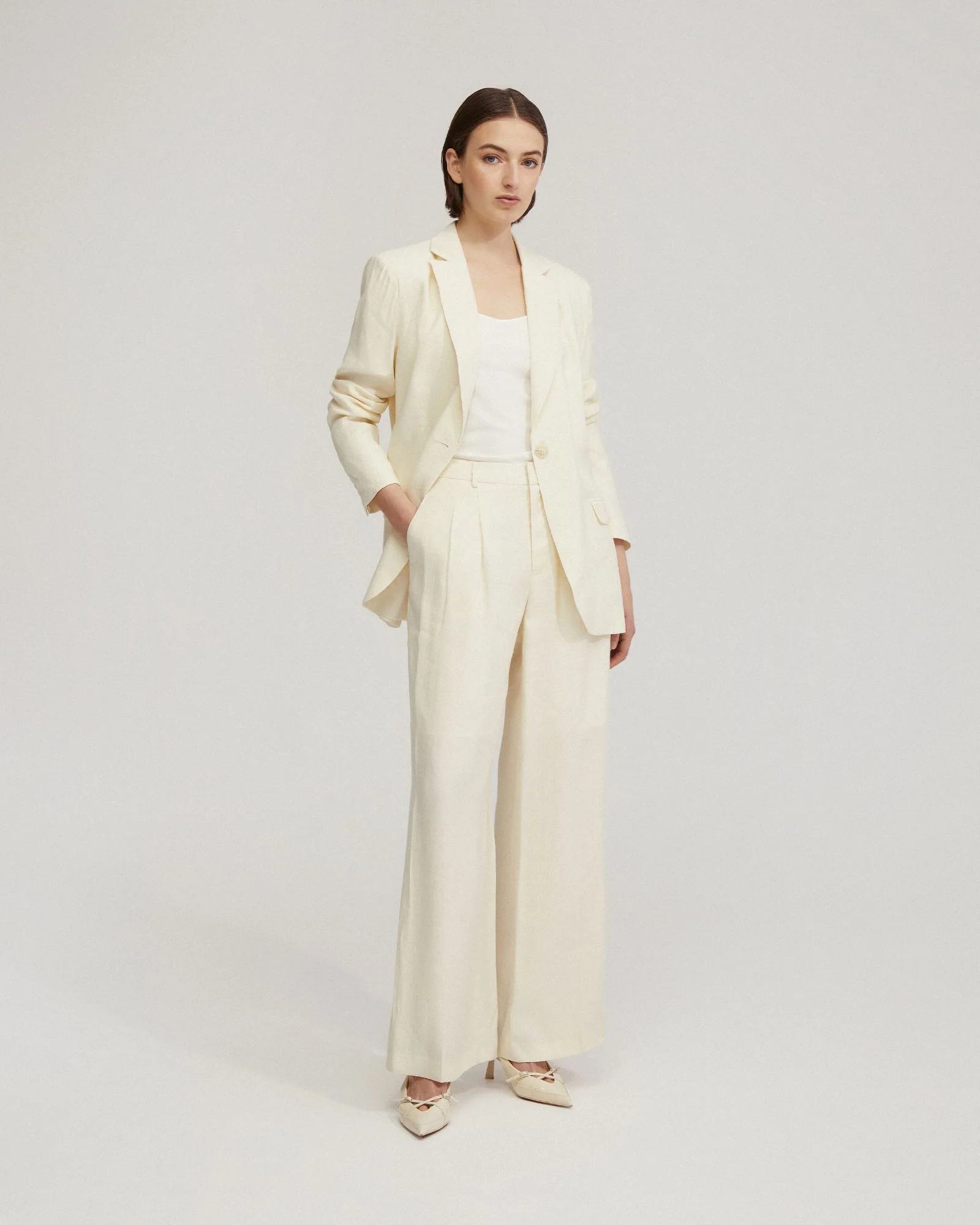 Sonia Linen Blend Front Pleat Pant - Image 5