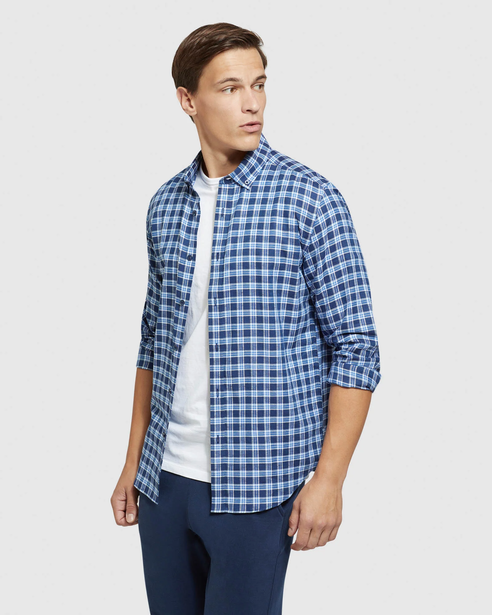 Stratton Cotton Linen Check Shirt - Image 2