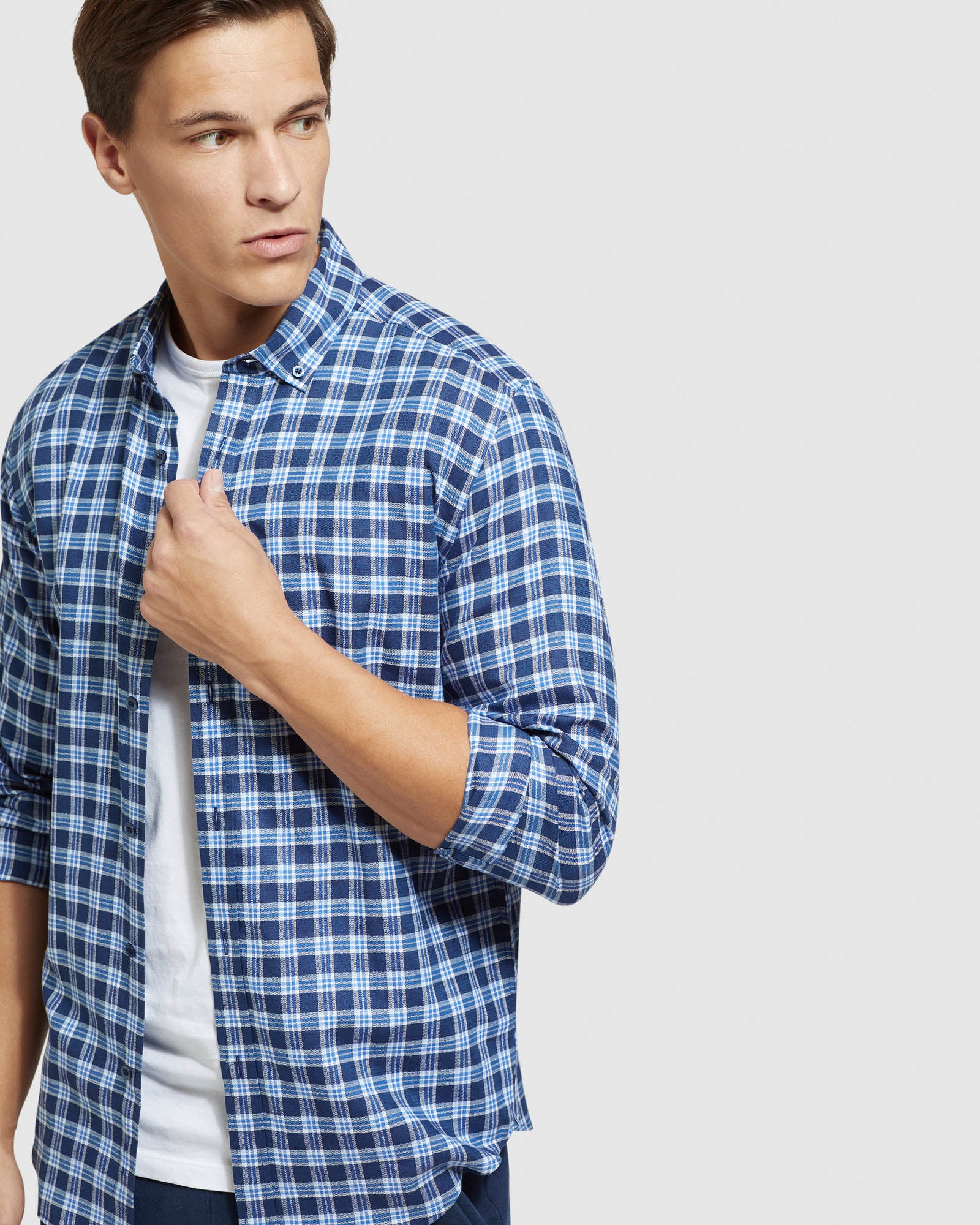 Stratton Cotton Linen Check Shirt - Image 4