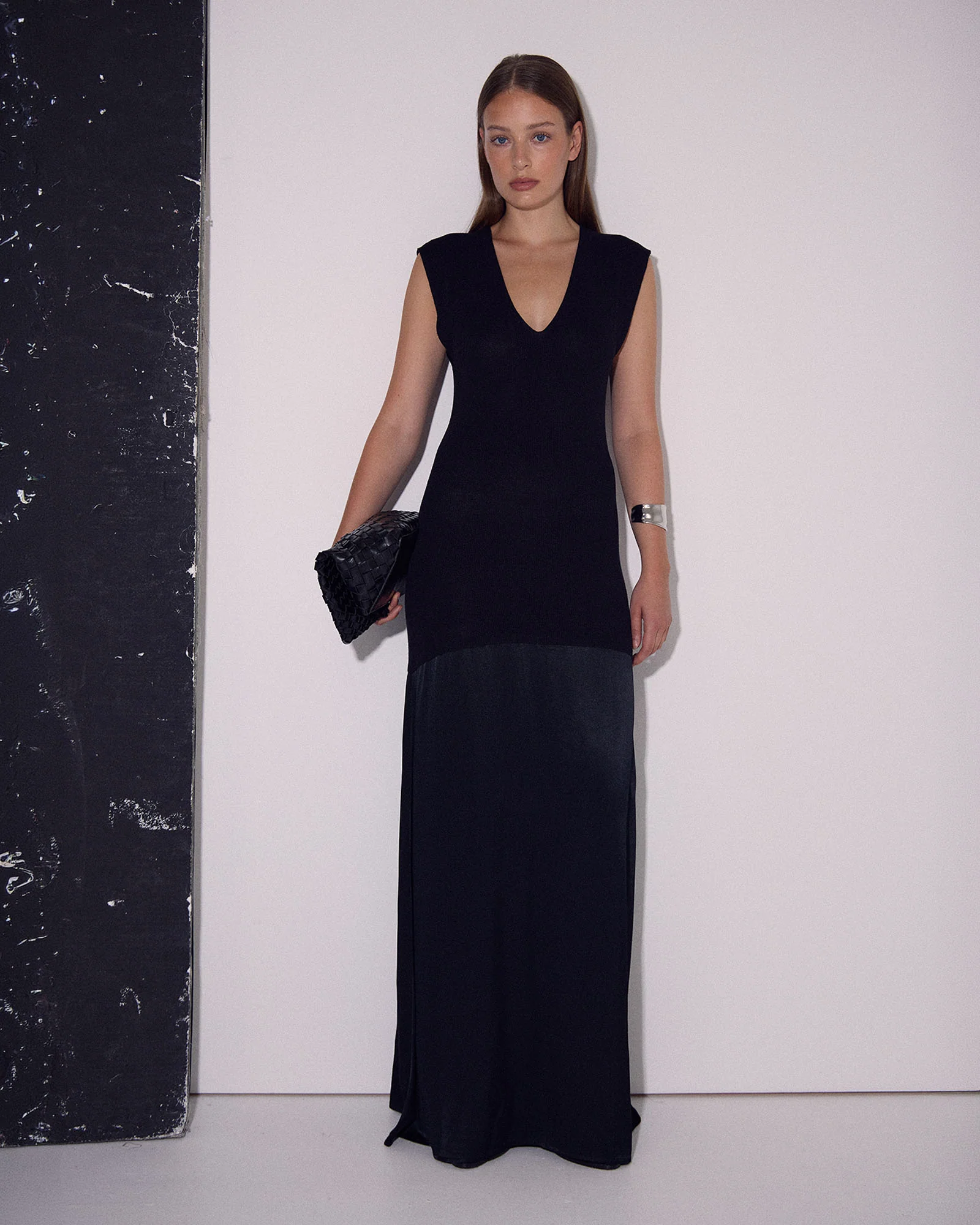 Sydney Knit Dress With Woven Skirt - Image 2