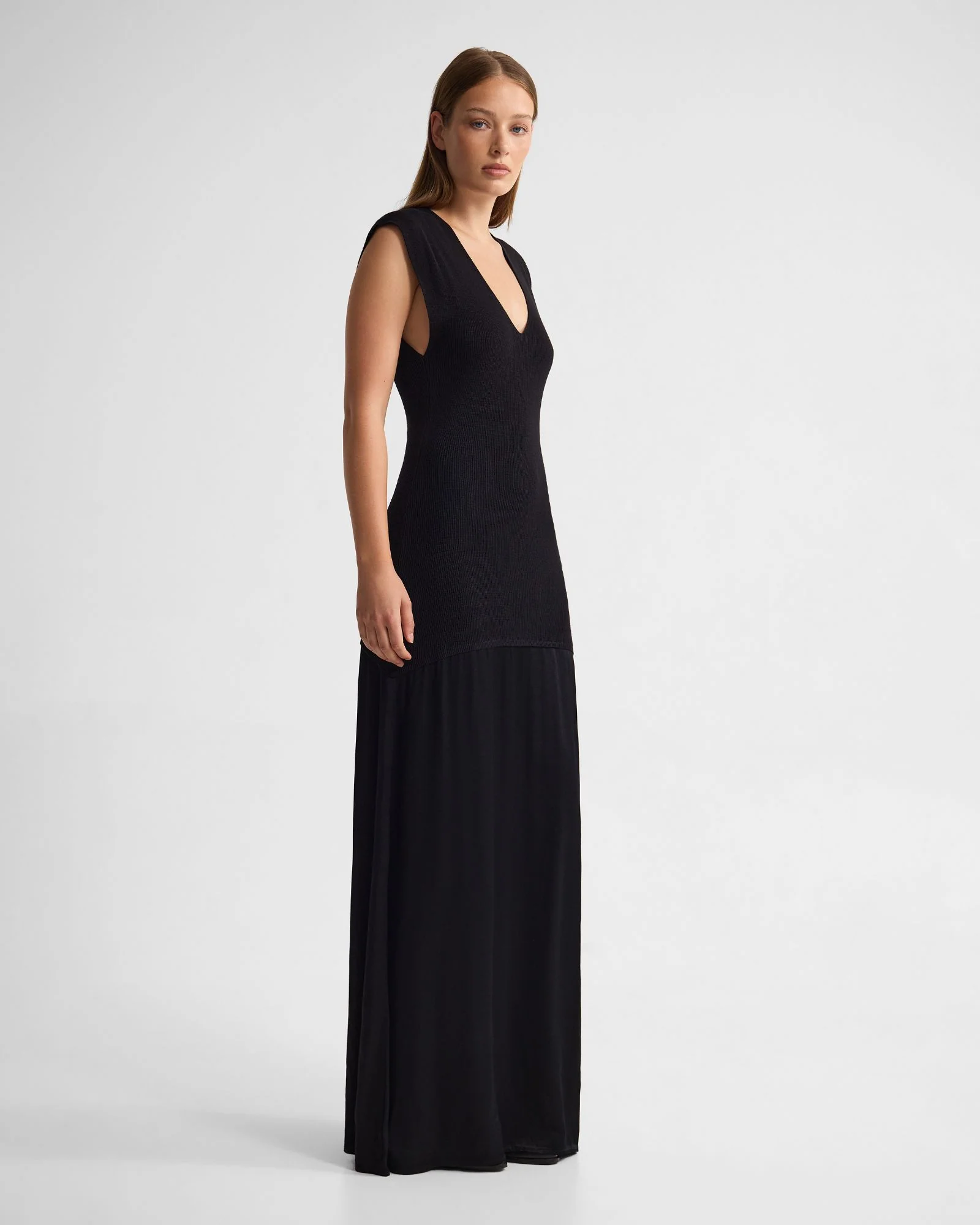 Sydney Knit Dress With Woven Skirt - Image 3