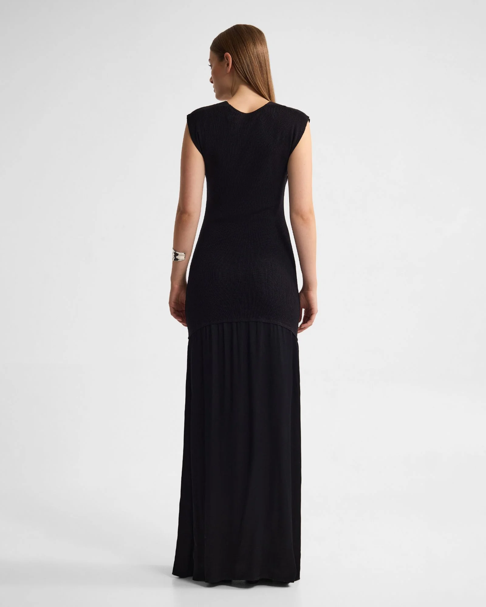 Sydney Knit Dress With Woven Skirt - Image 4