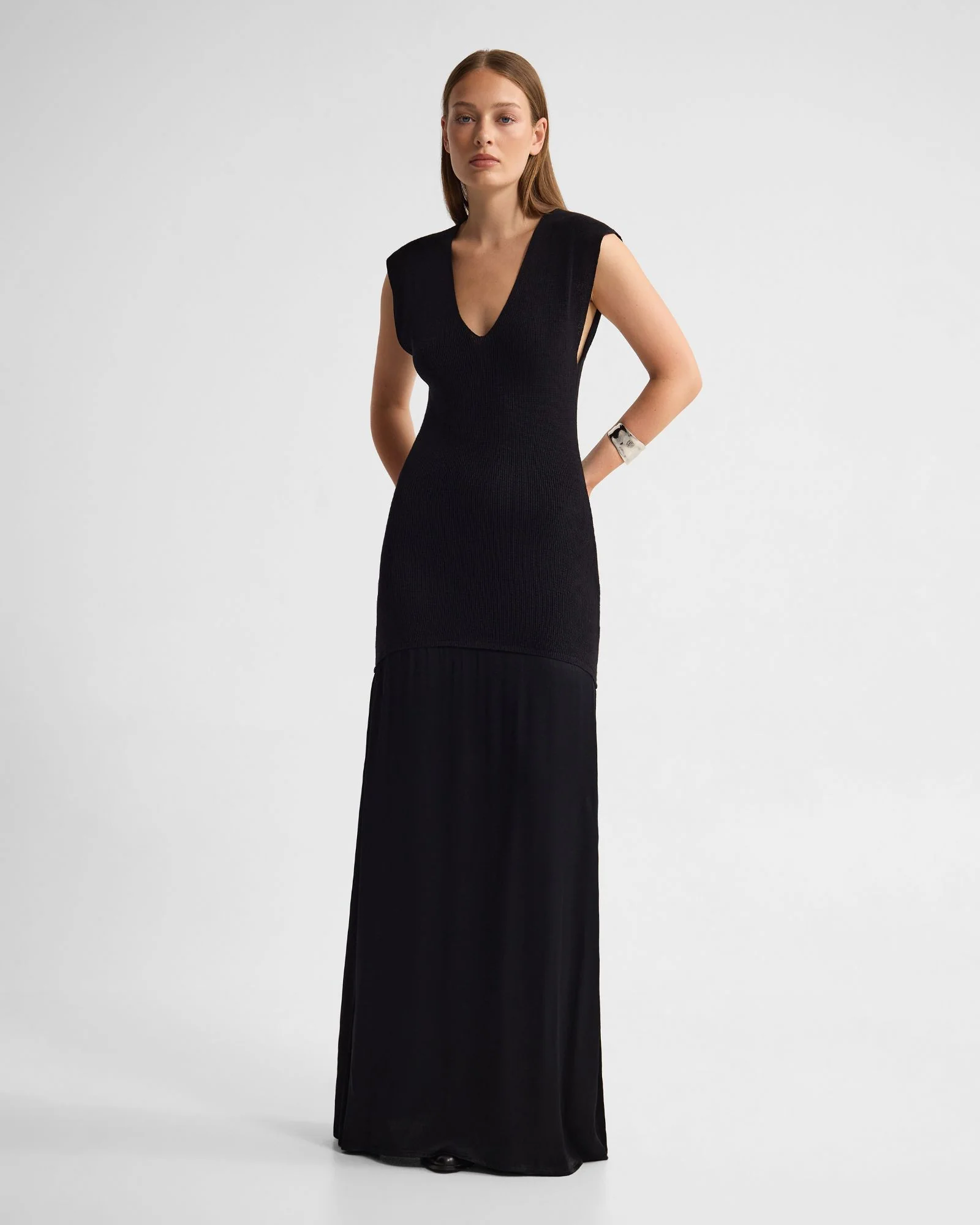 Sydney Knit Dress With Woven Skirt - Image 6