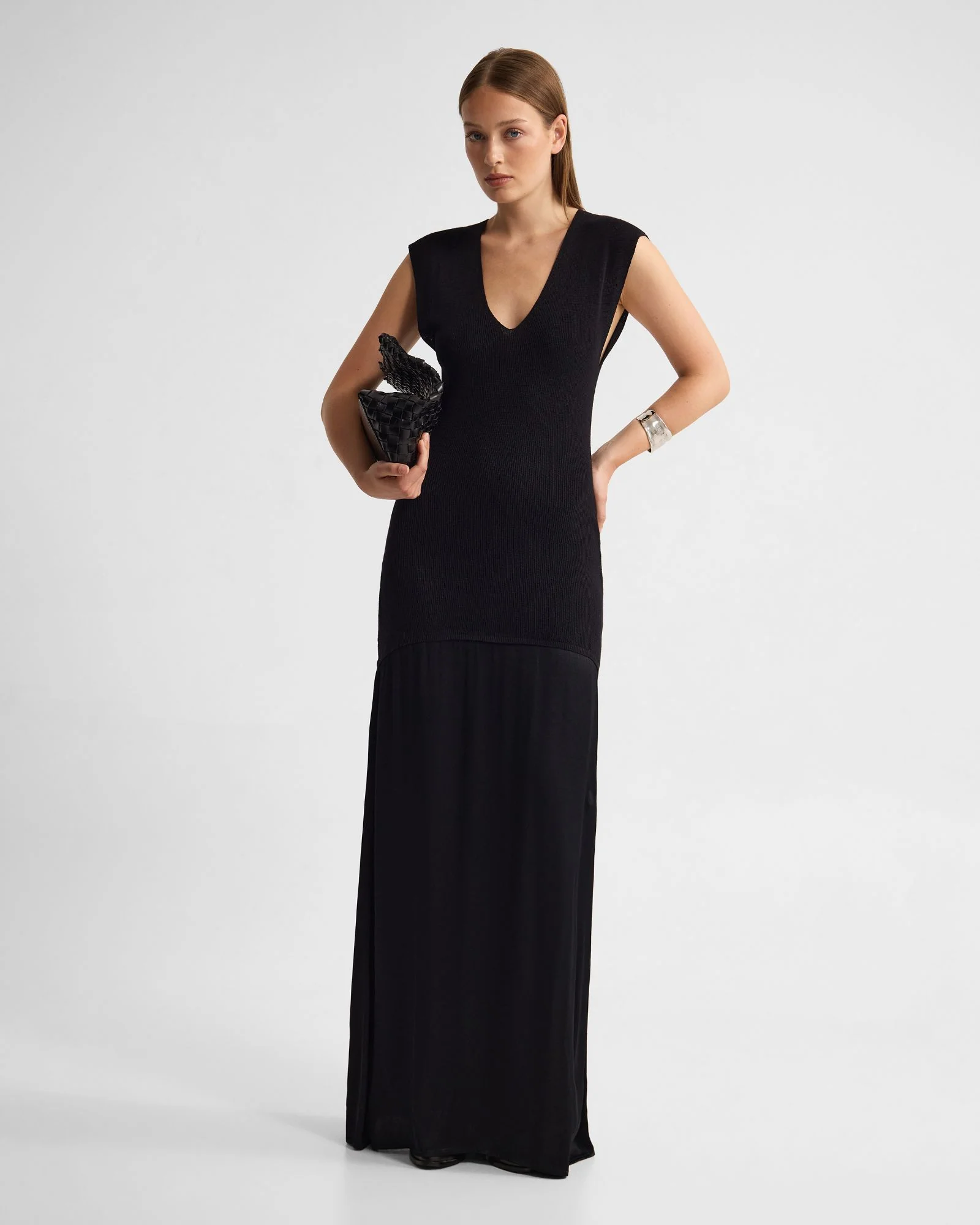 Sydney Knit Dress With Woven Skirt - Image 8