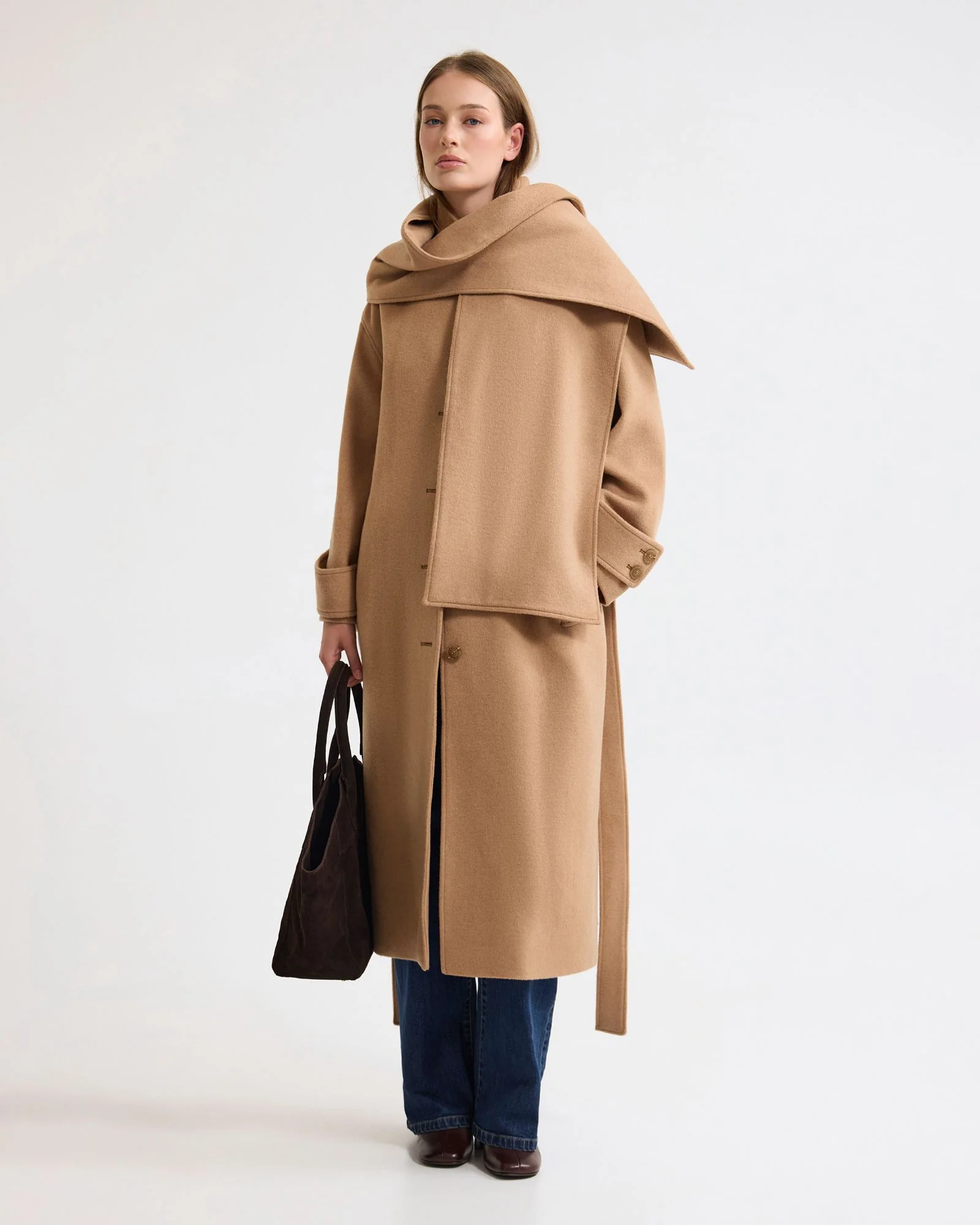 Talia Detachable Scarf Coat - Image 2
