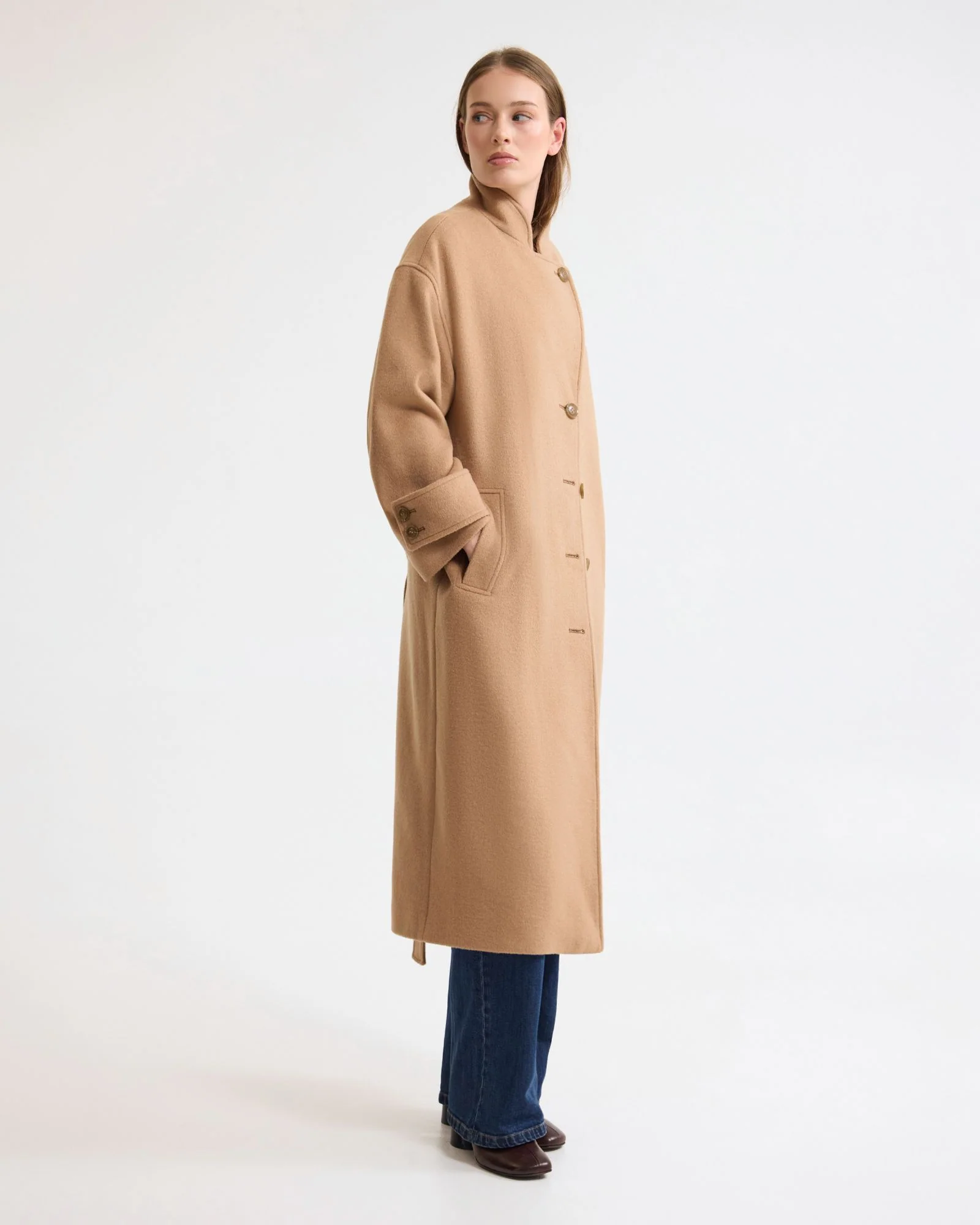 Talia Detachable Scarf Coat - Image 3