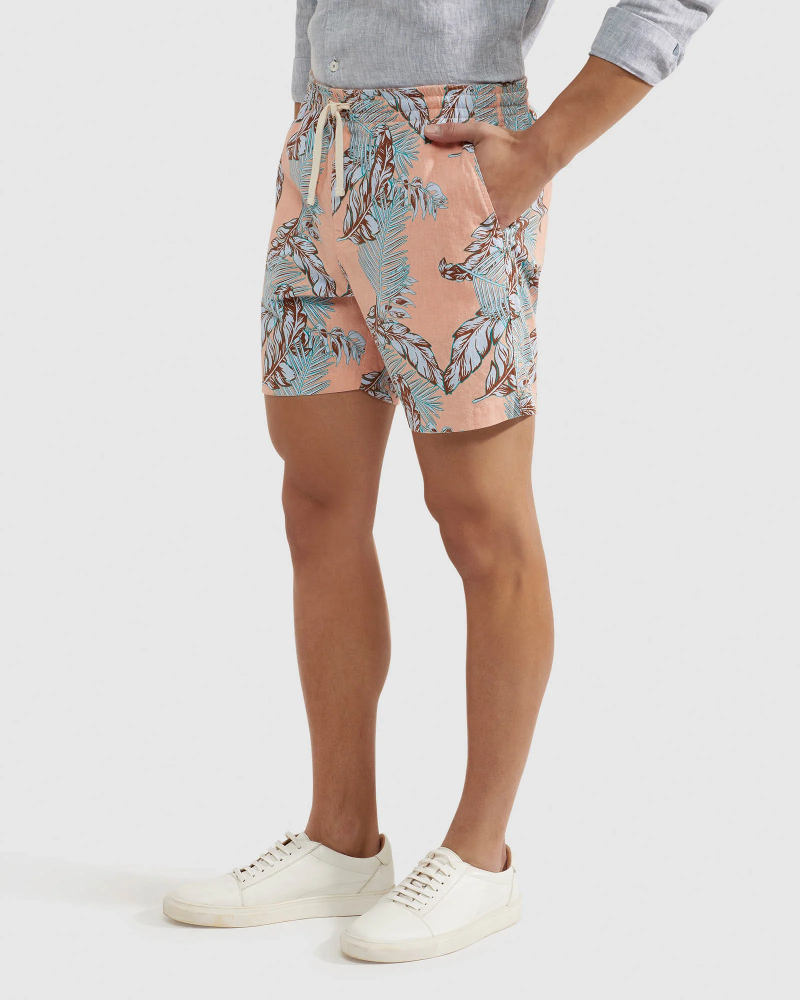 Toby Linen Cotton Printed Shorts - Image 2