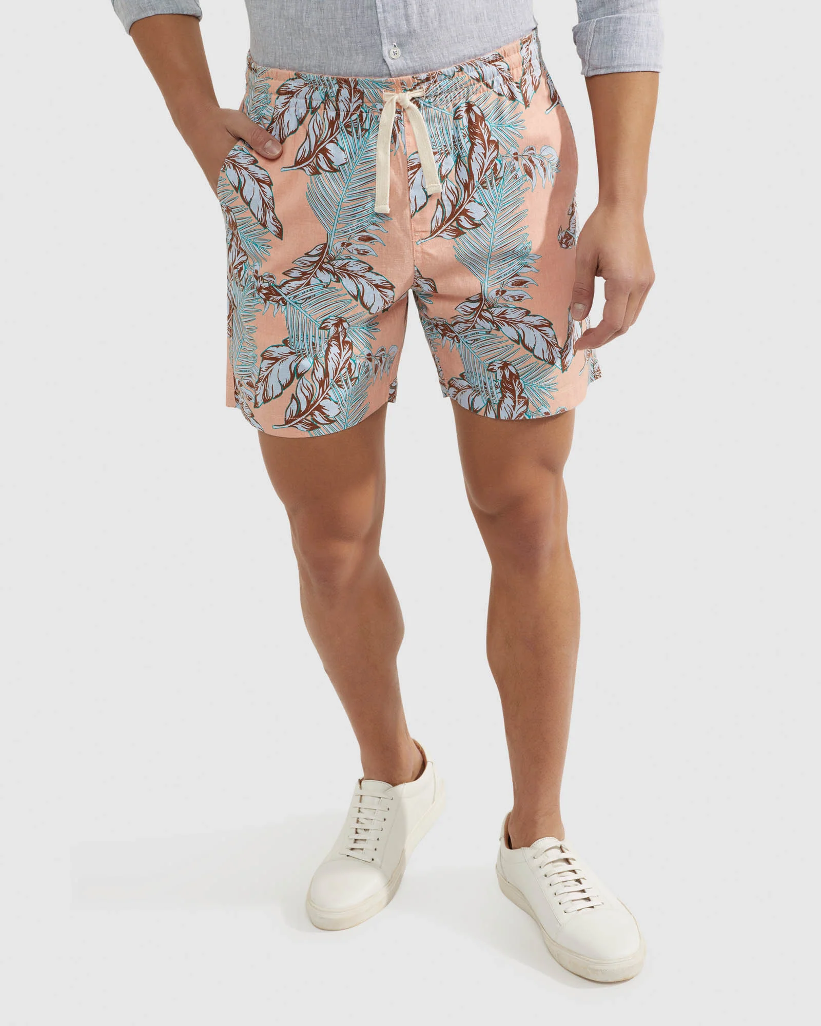 Toby Linen Cotton Printed Shorts - Image 4