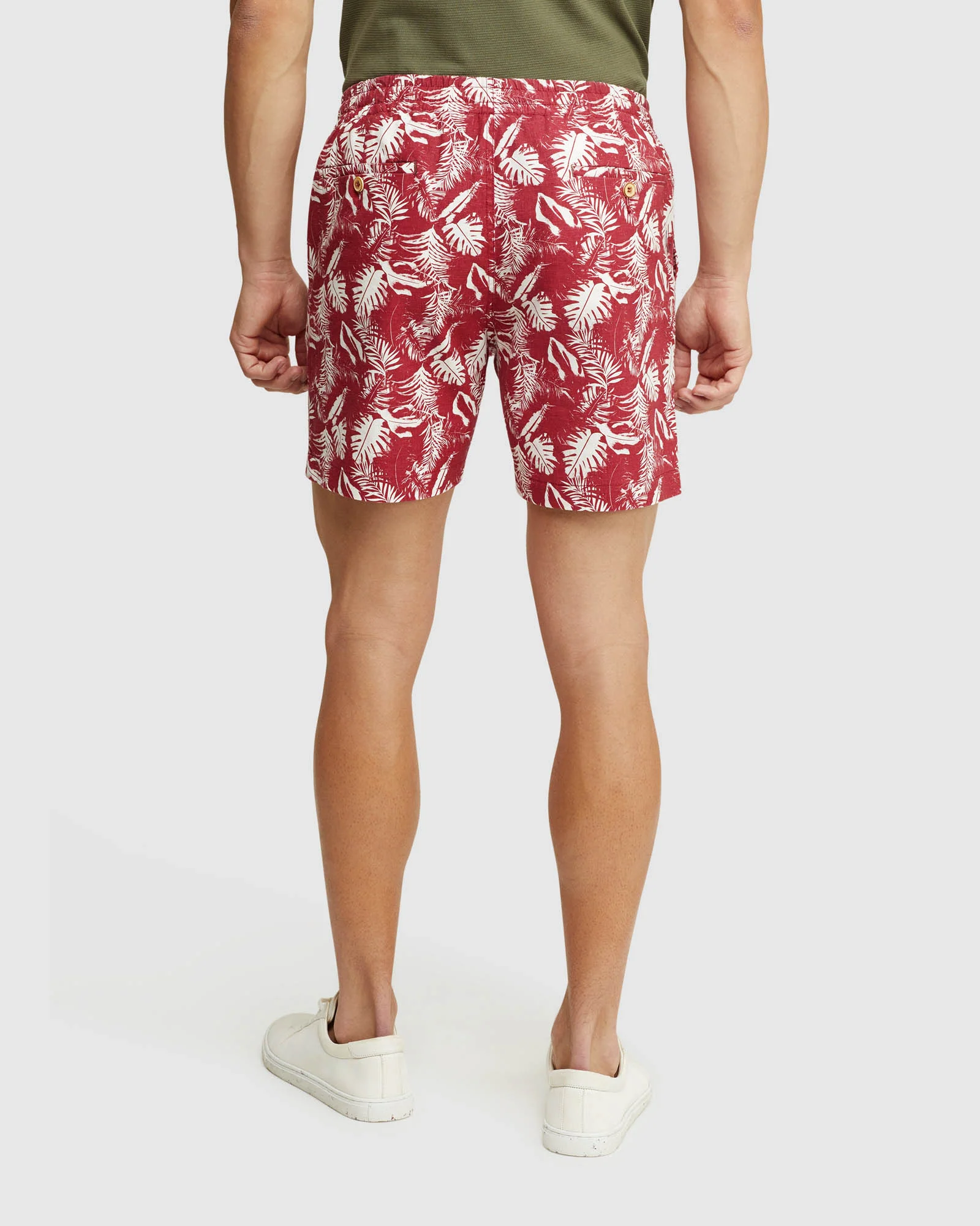 Toby Palm Tree Linen Cotton Shorts - Image 10