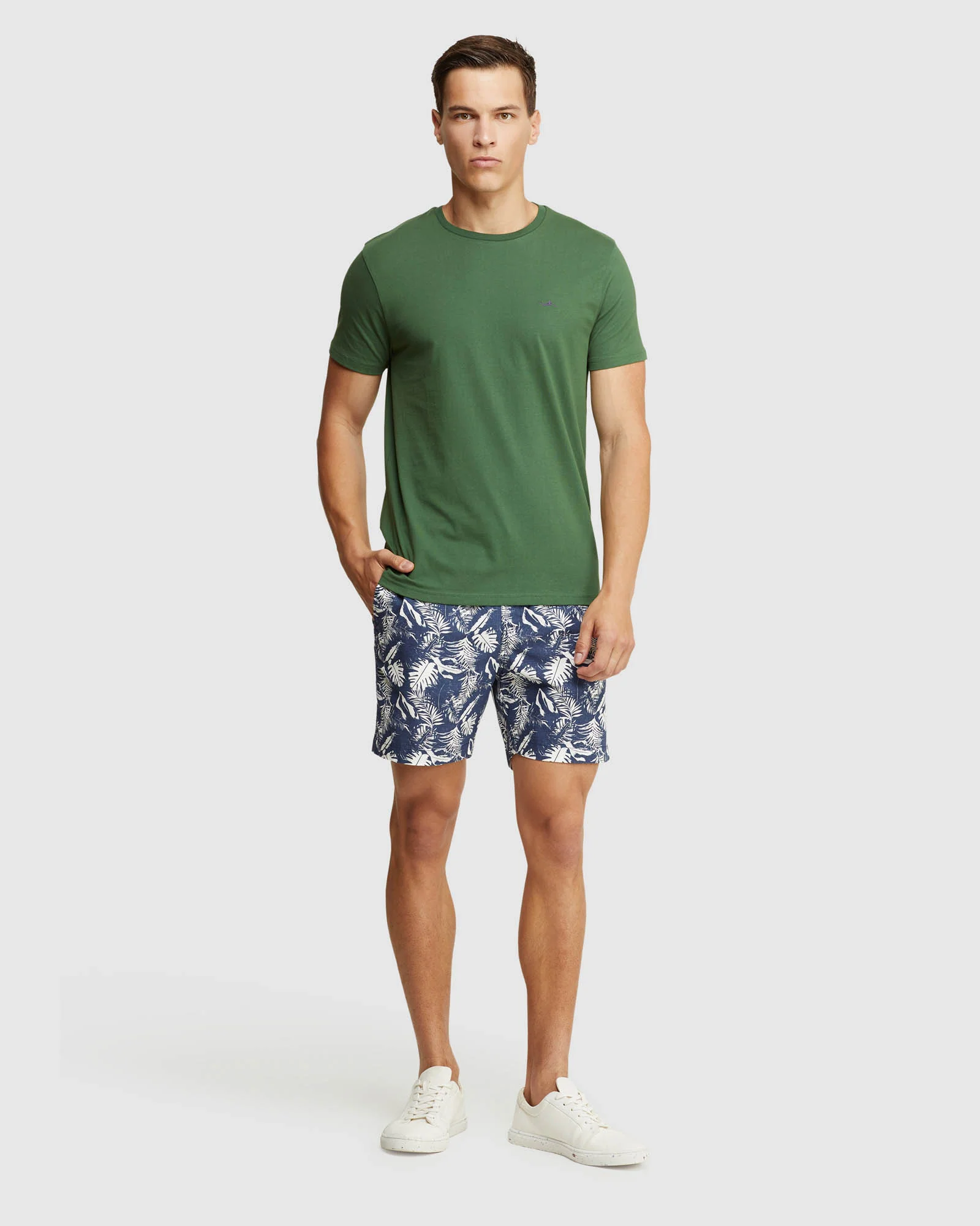 Toby Palm Tree Linen Cotton Shorts - Image 5