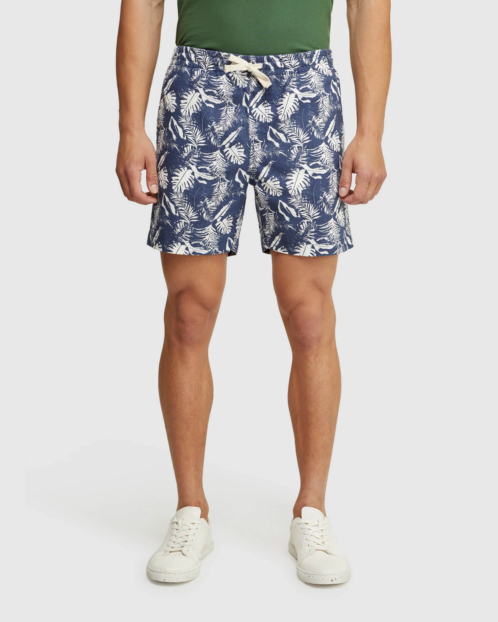 Toby Palm Tree Linen Cotton Shorts - Image 7