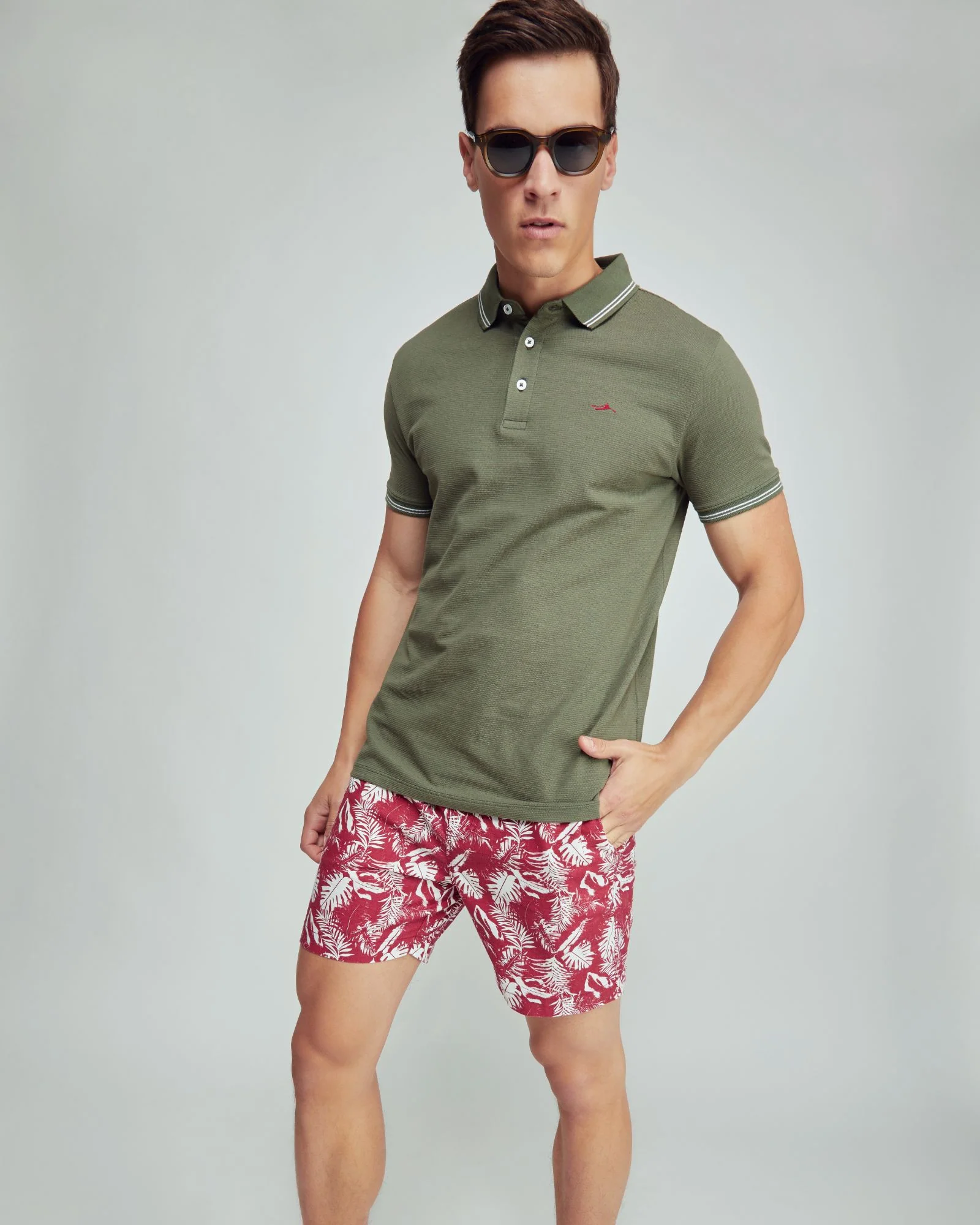 Toby Palm Tree Linen Cotton Shorts - Image 8