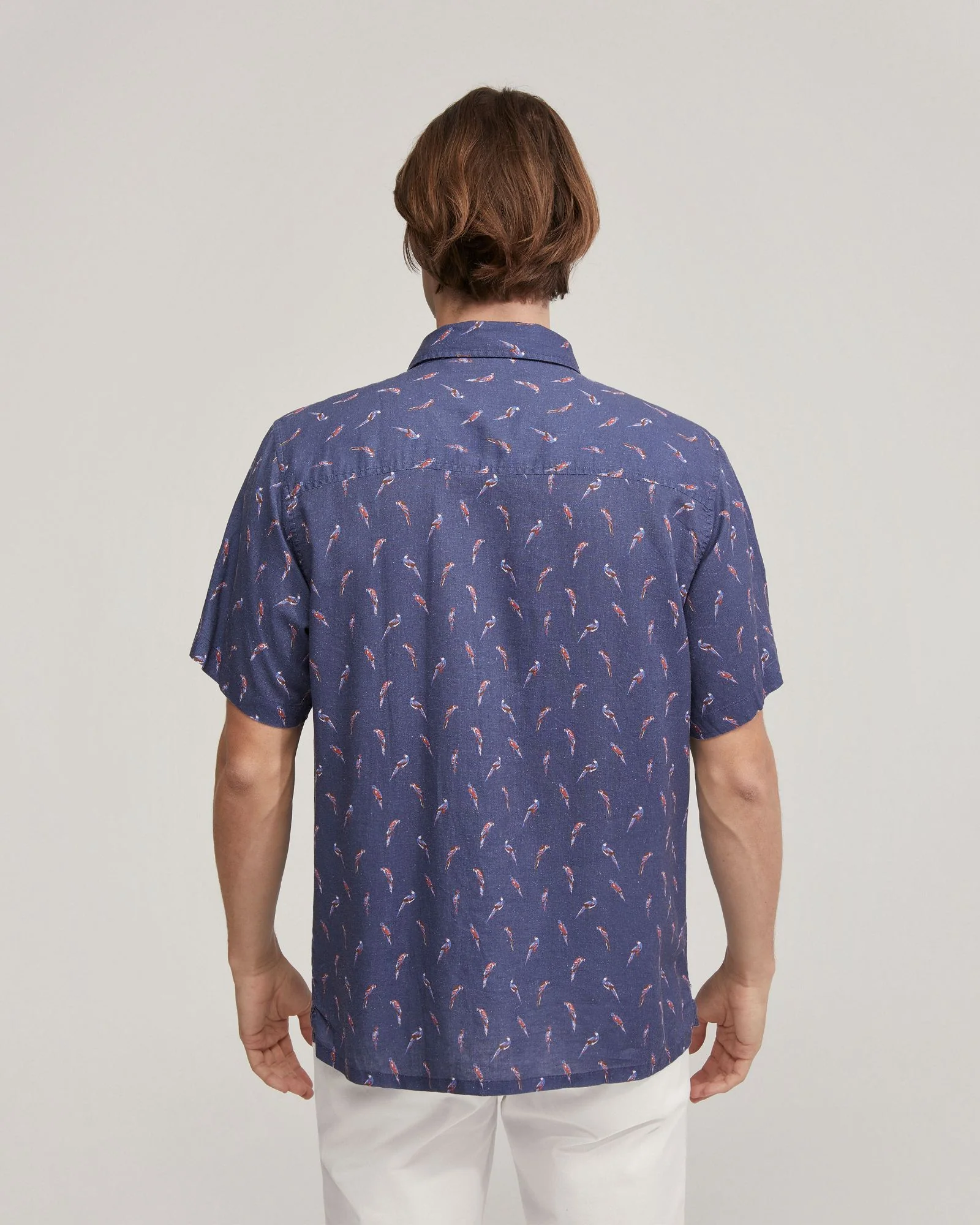 Vinny Linen Blnd Short Sleeve Printed Shirt - Image 3